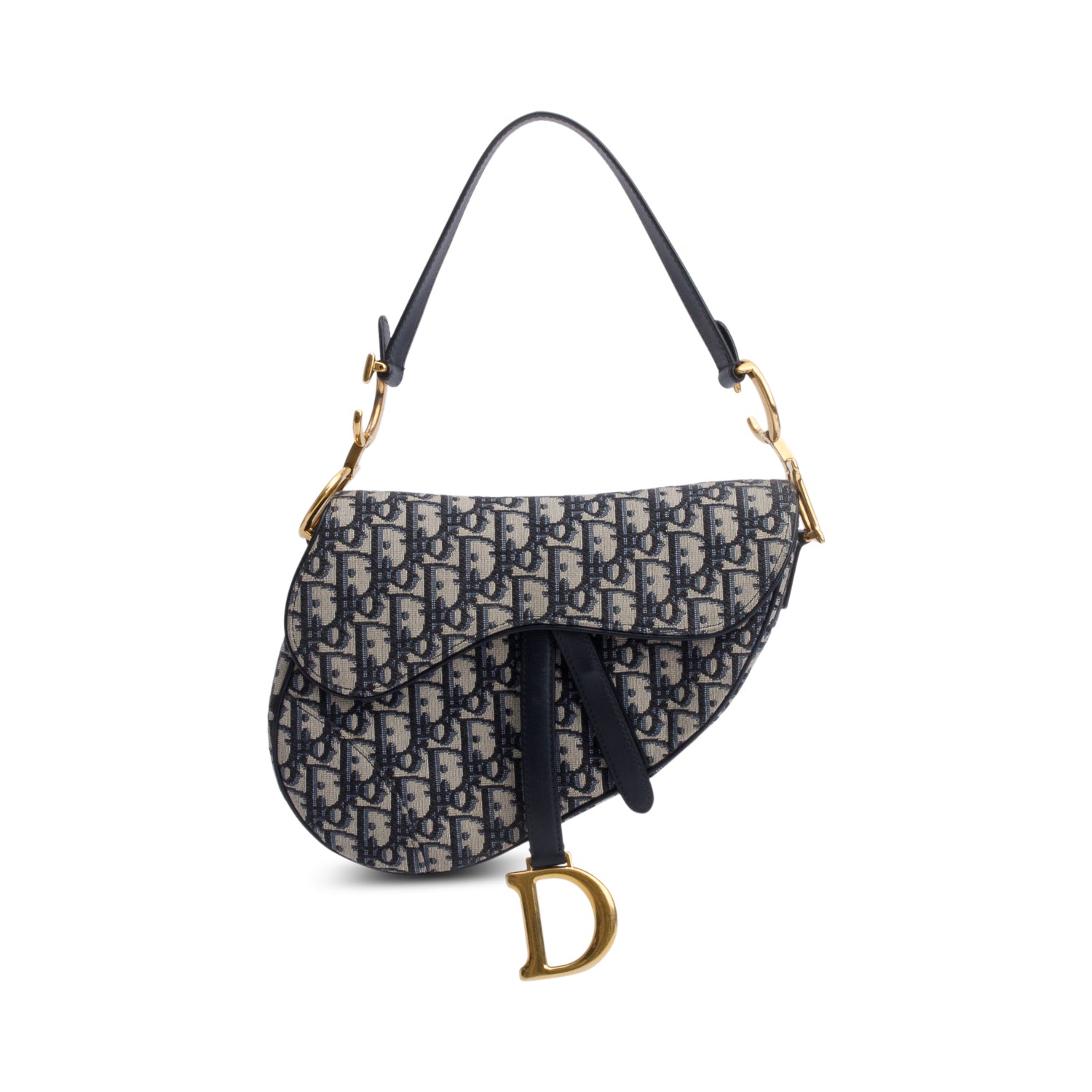 Christian Dior Oblique Medium Saddle Bag w/ Box