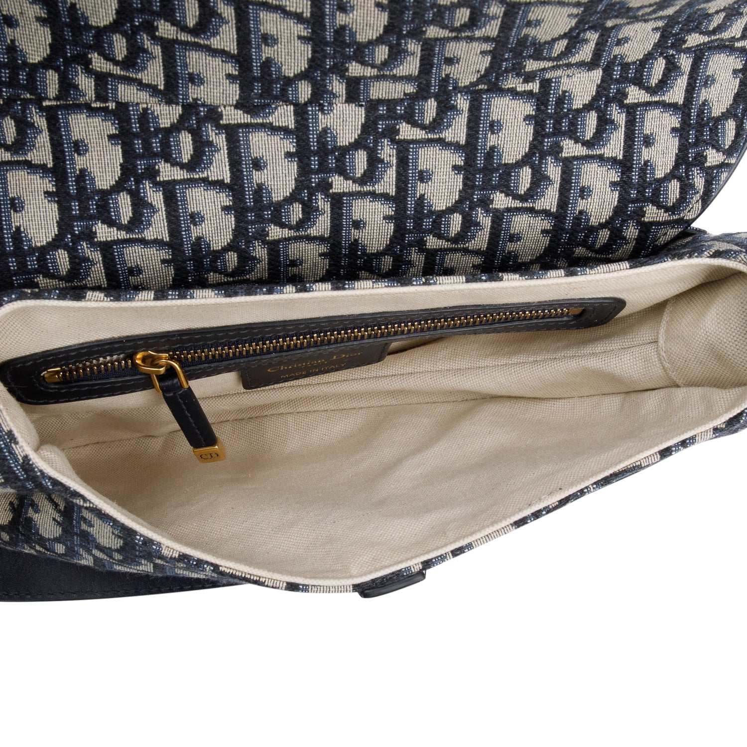 Christian Dior Oblique Medium Saddle Bag w/ Box