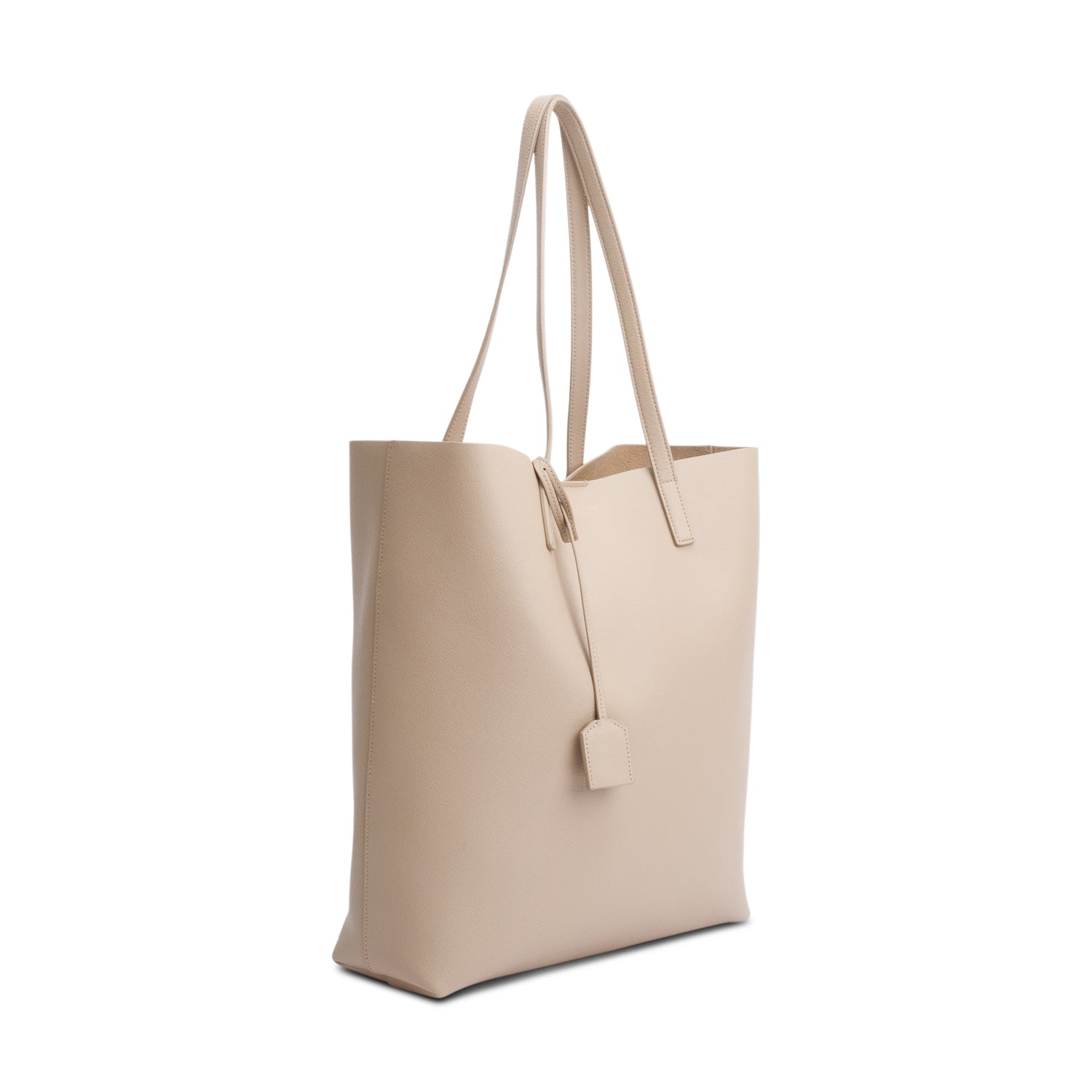Saint Laurent Beige Calfskin Leather N/S Shopping Tote w/ Pouch