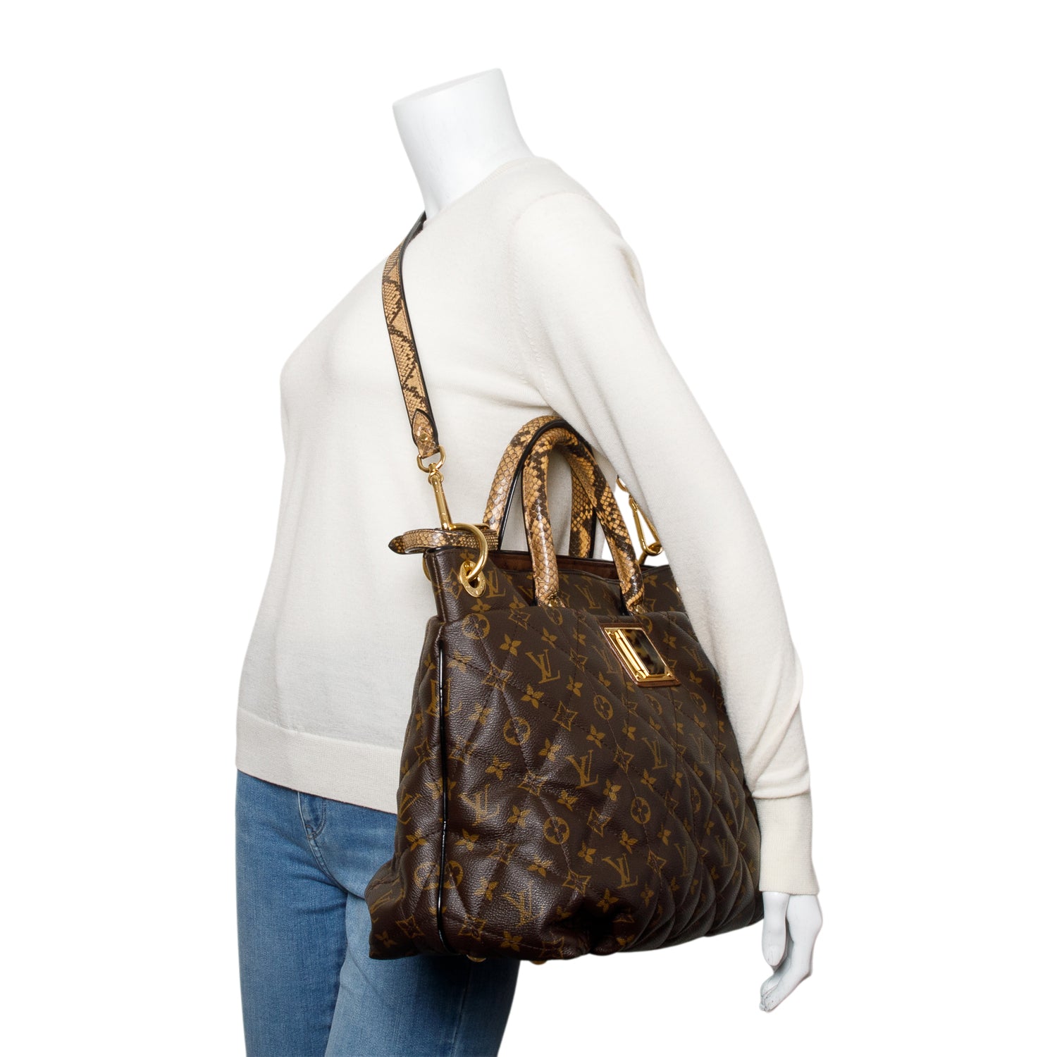 Louis Vuitton Limited Edition Monogram Python Trim Etoile Exotique Tote GM w/ Strap