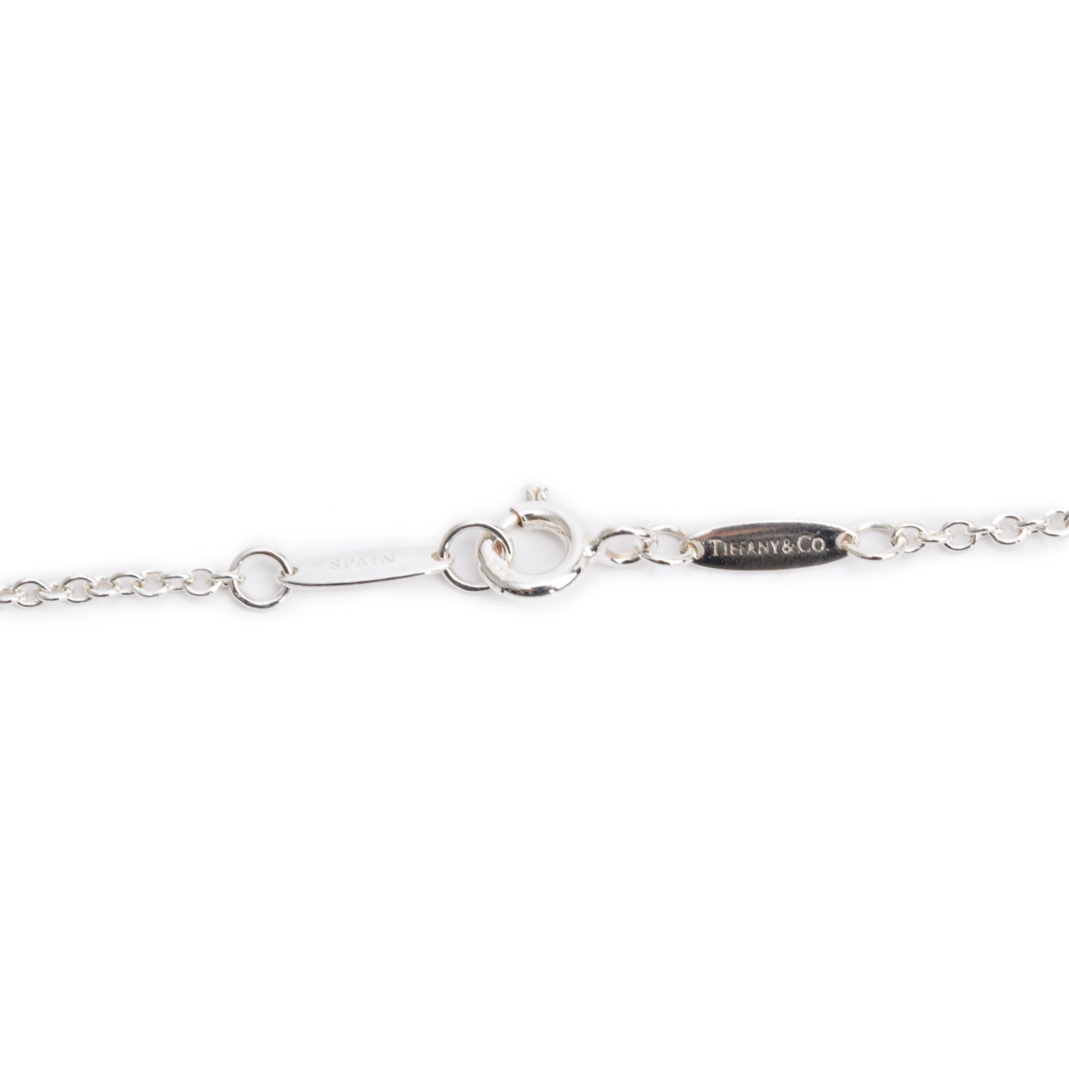 Tiffany & Co. Elsa Peretti Sterling Silver Diamond 22 MM Open Heart Pendant Necklace w/ Box