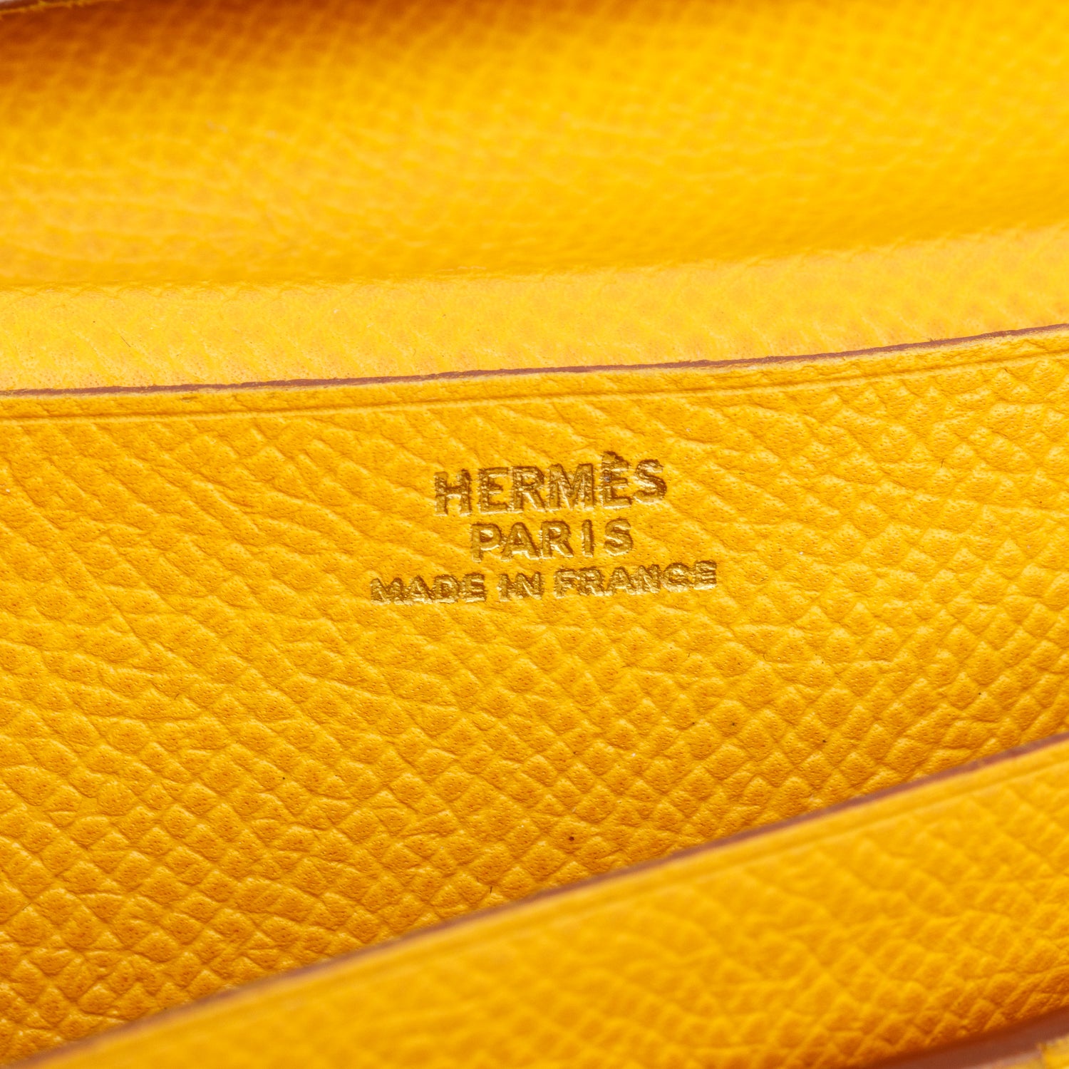 Hermes Jaune Epsom Leather Bearn Gusset Wallet w/ Box