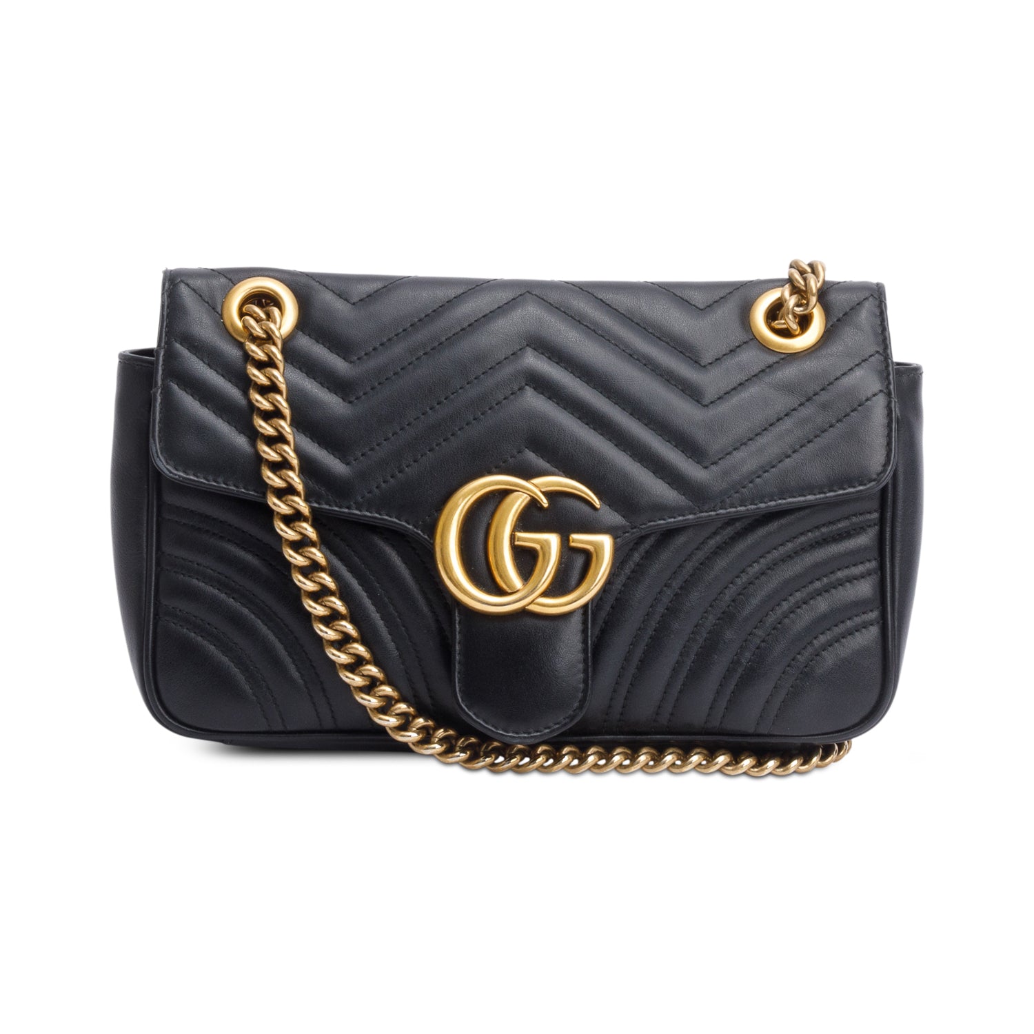 Gucci Black GG Marmont Matelasse Medium Shoulder Bag