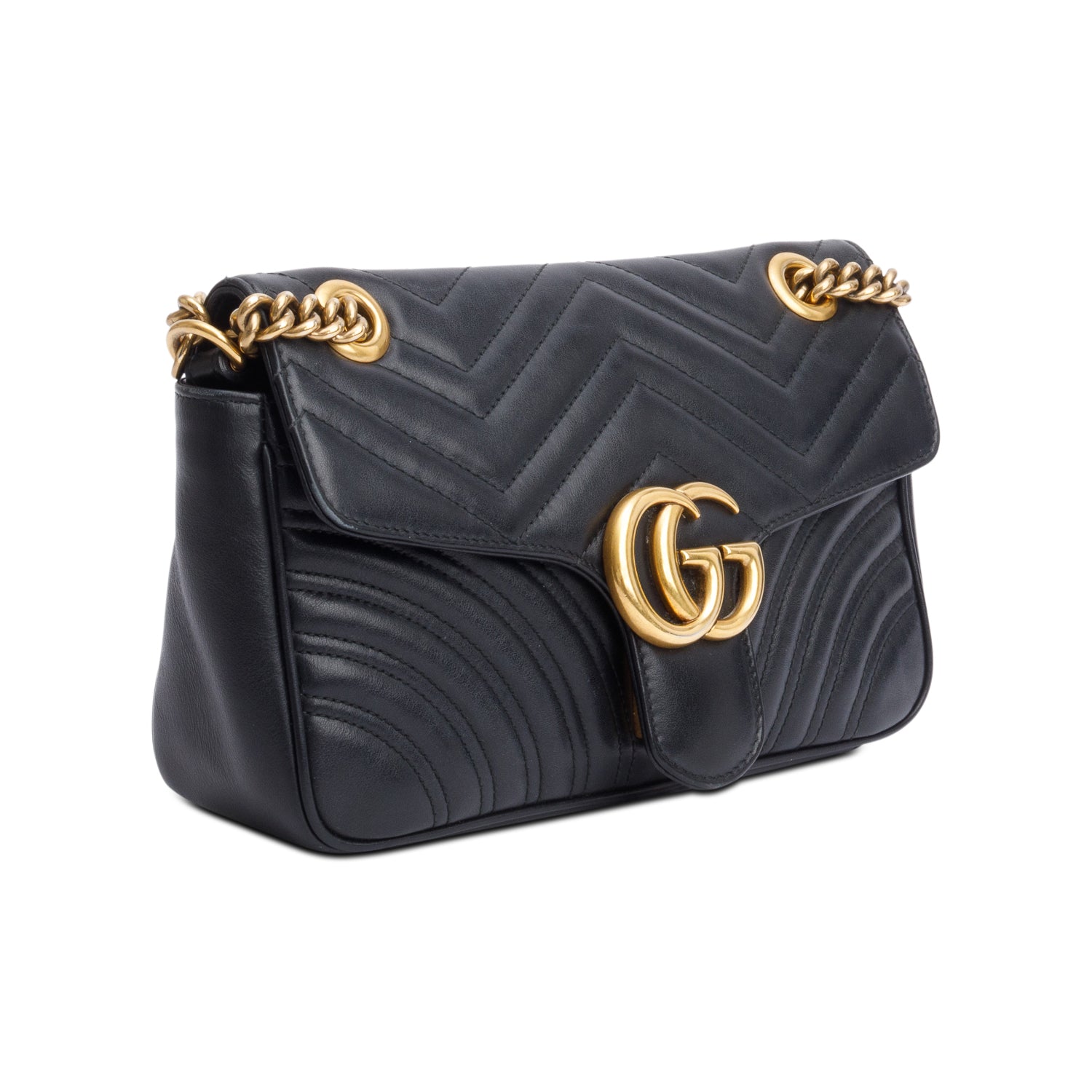 Gucci Black GG Marmont Matelasse Medium Shoulder Bag