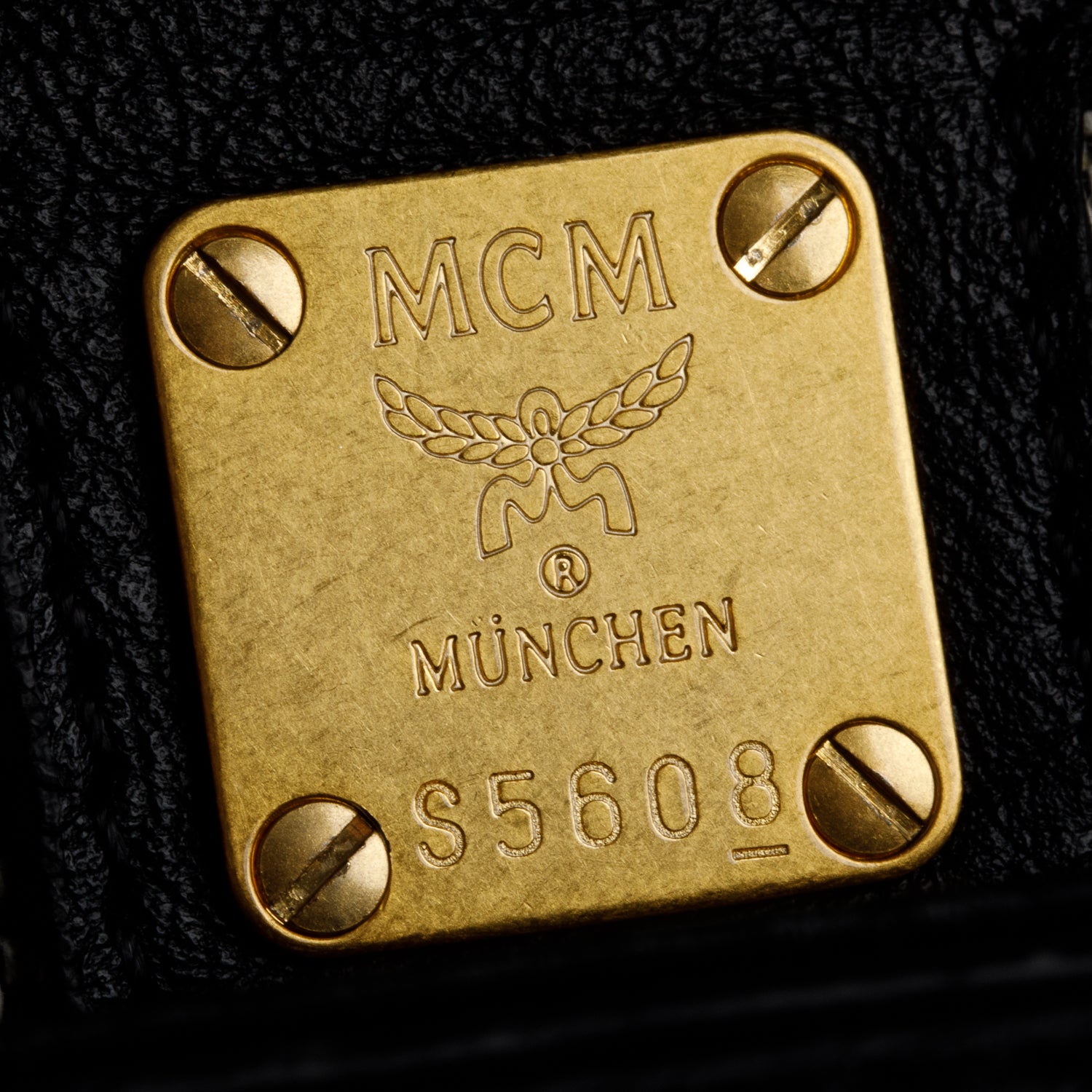 MCM Black Calf Leather Python Trim Flap Crossbody