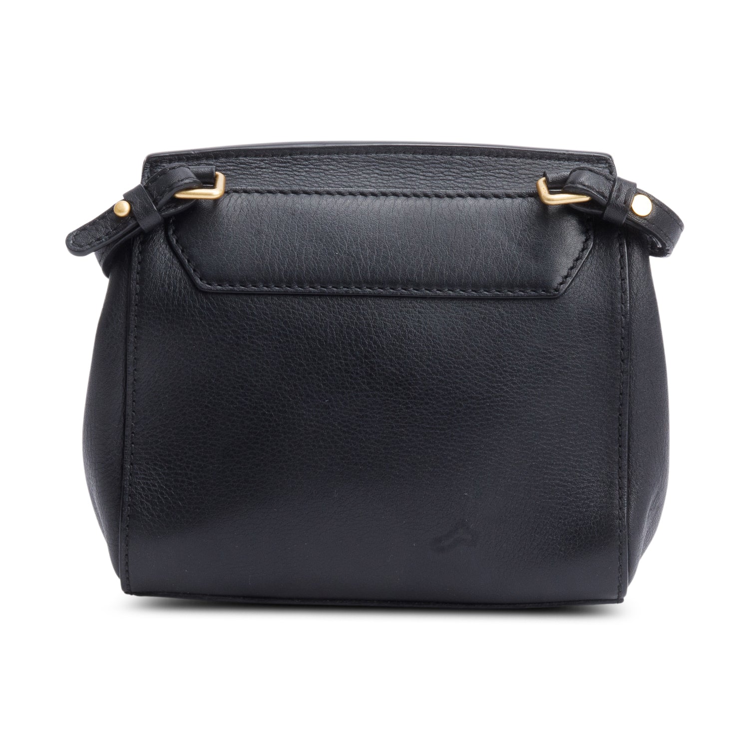 MCM Black Calf Leather Python Trim Flap Crossbody