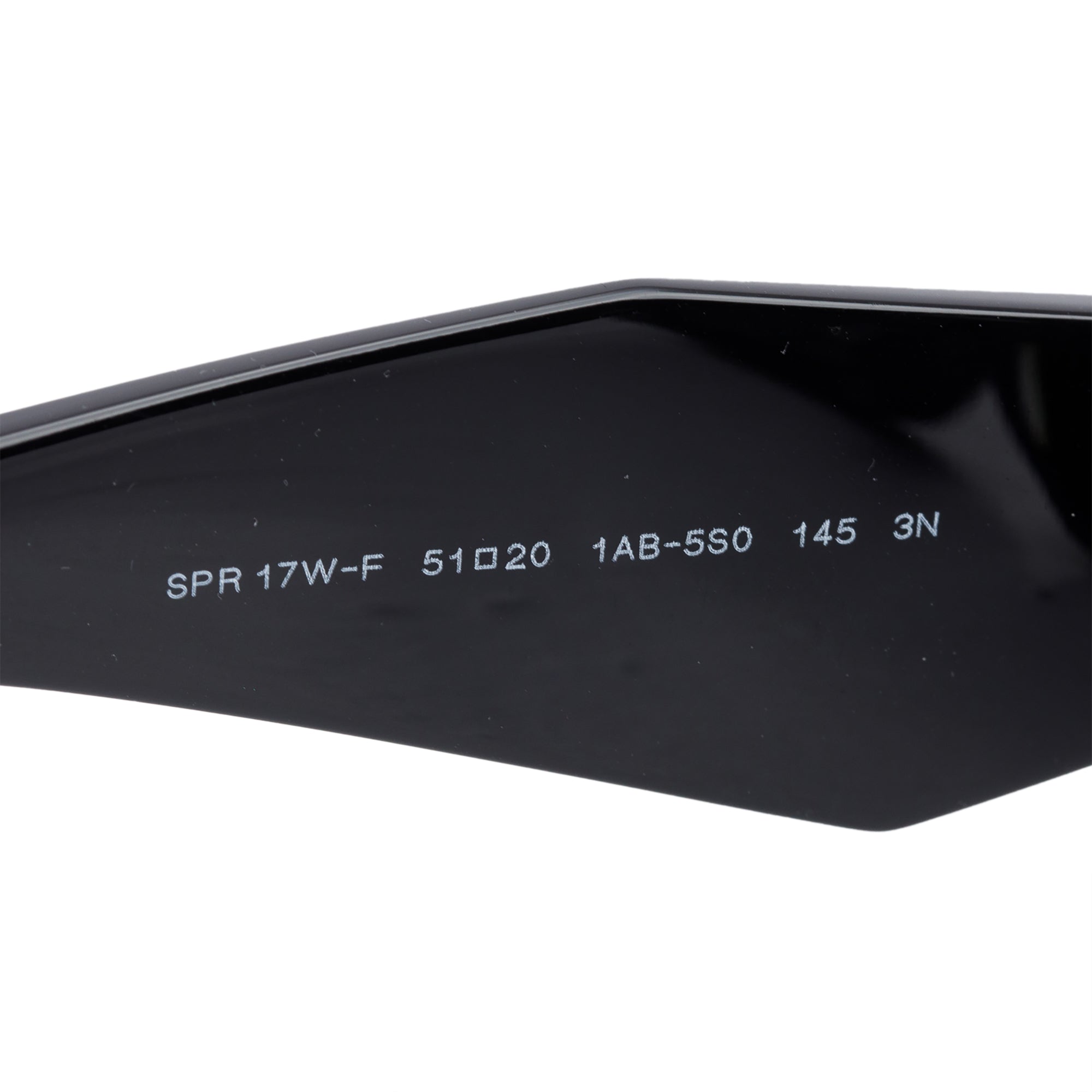 Prada SPR 17W Black Acetate Symbole Rectangular Sunglasses w/ Box & Case