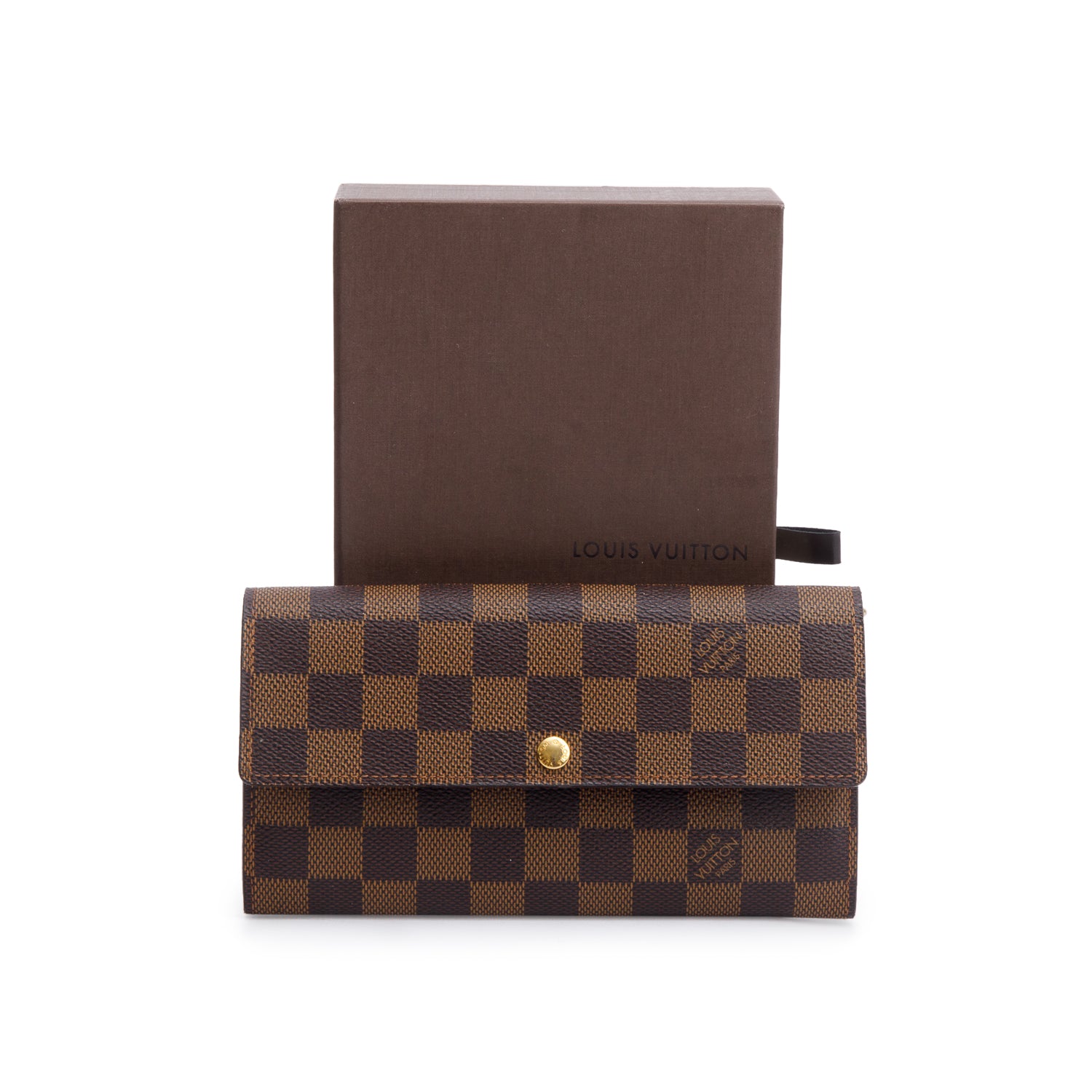 Louis Vuitton Damier Ebene Sarah Wallet w/ Box & Receipt