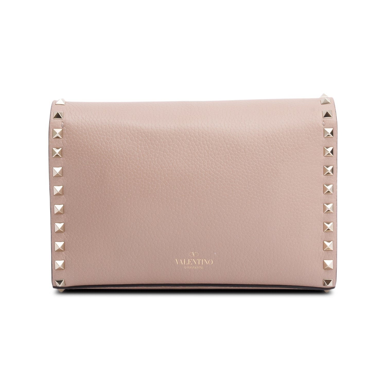 Valentino Pink Grained Calfskin Leather Rockstud Crossbody Bag