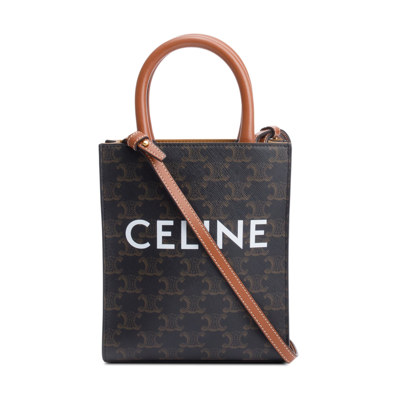 Celine 2020 Triomphe Canvas Mini Vertical Cabas Tote w/ Strap
