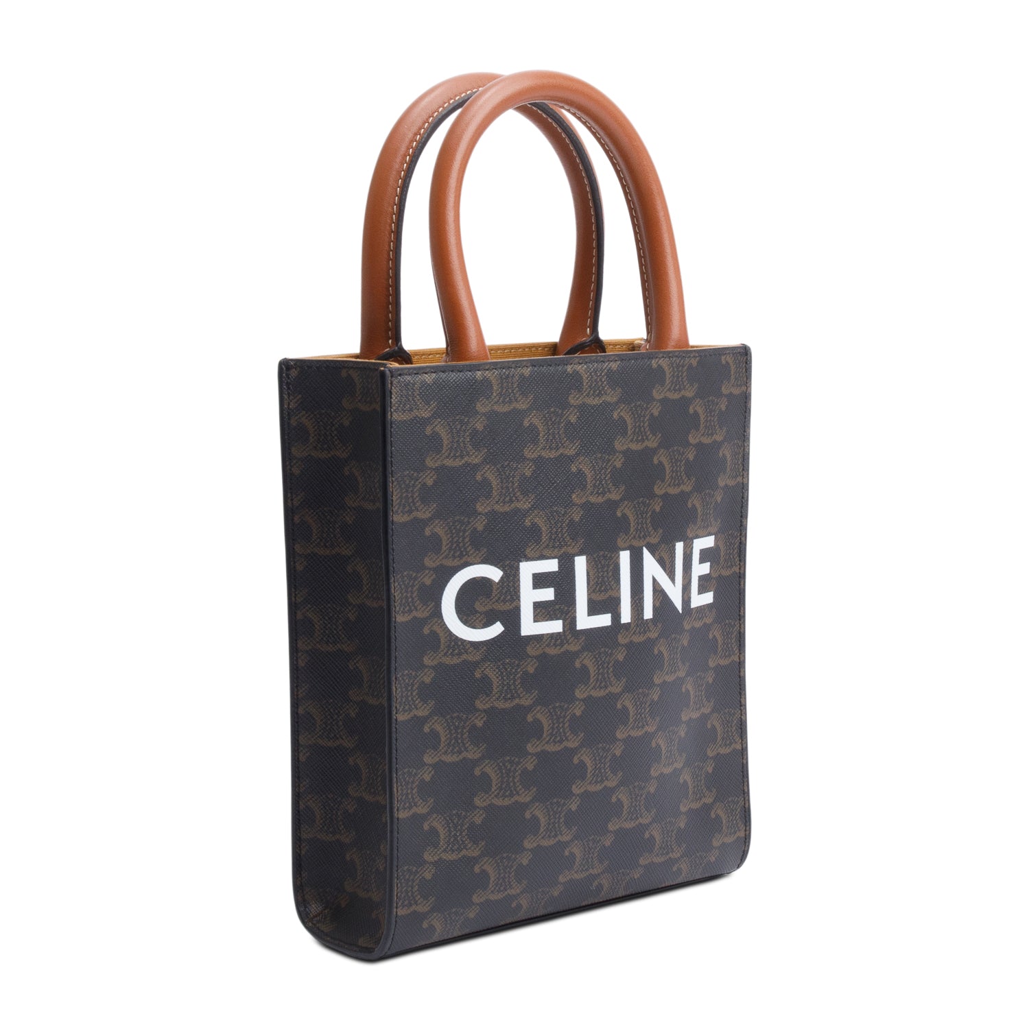 Celine 2020 Triomphe Canvas Mini Vertical Cabas Tote w/ Strap