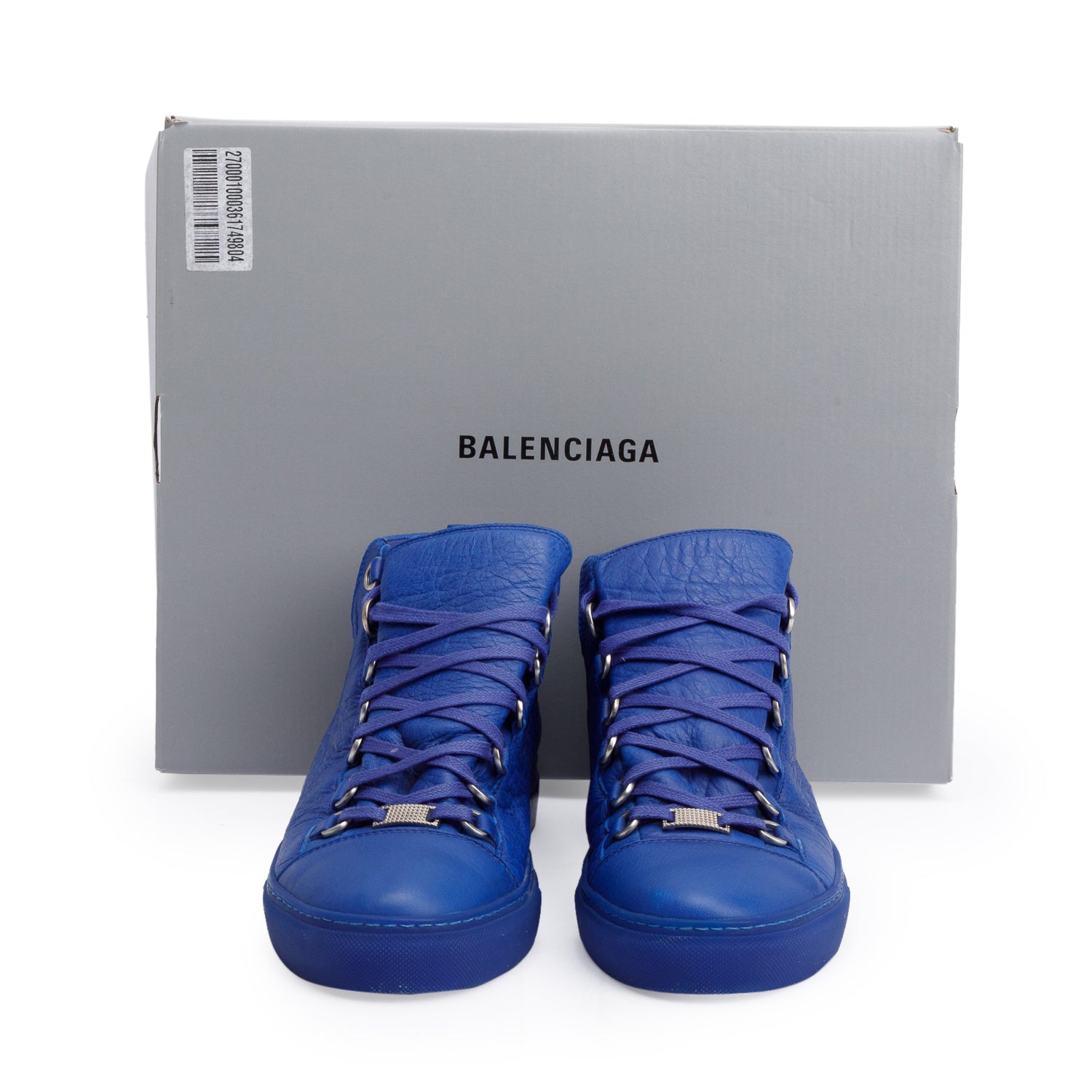 Balenciaga Blue Arena Leather Sneakers, Size 40 w/ Box