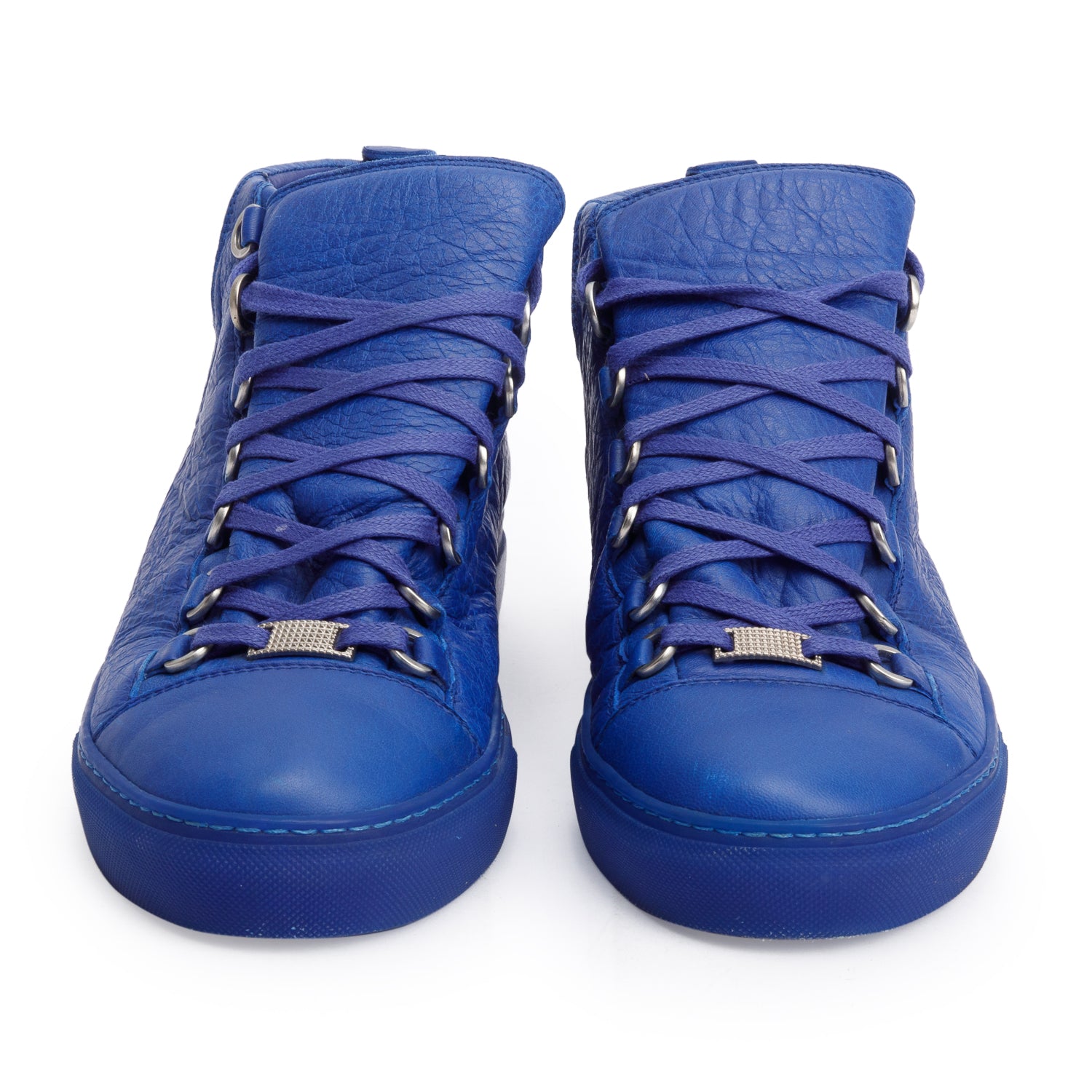 Balenciaga Blue Arena Leather Sneakers, Size 40 w/ Box
