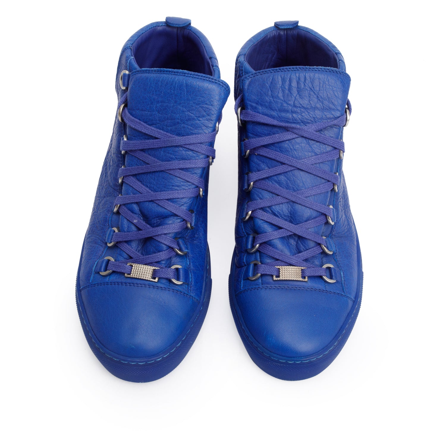 Balenciaga Blue Arena Leather Sneakers, Size 40 w/ Box