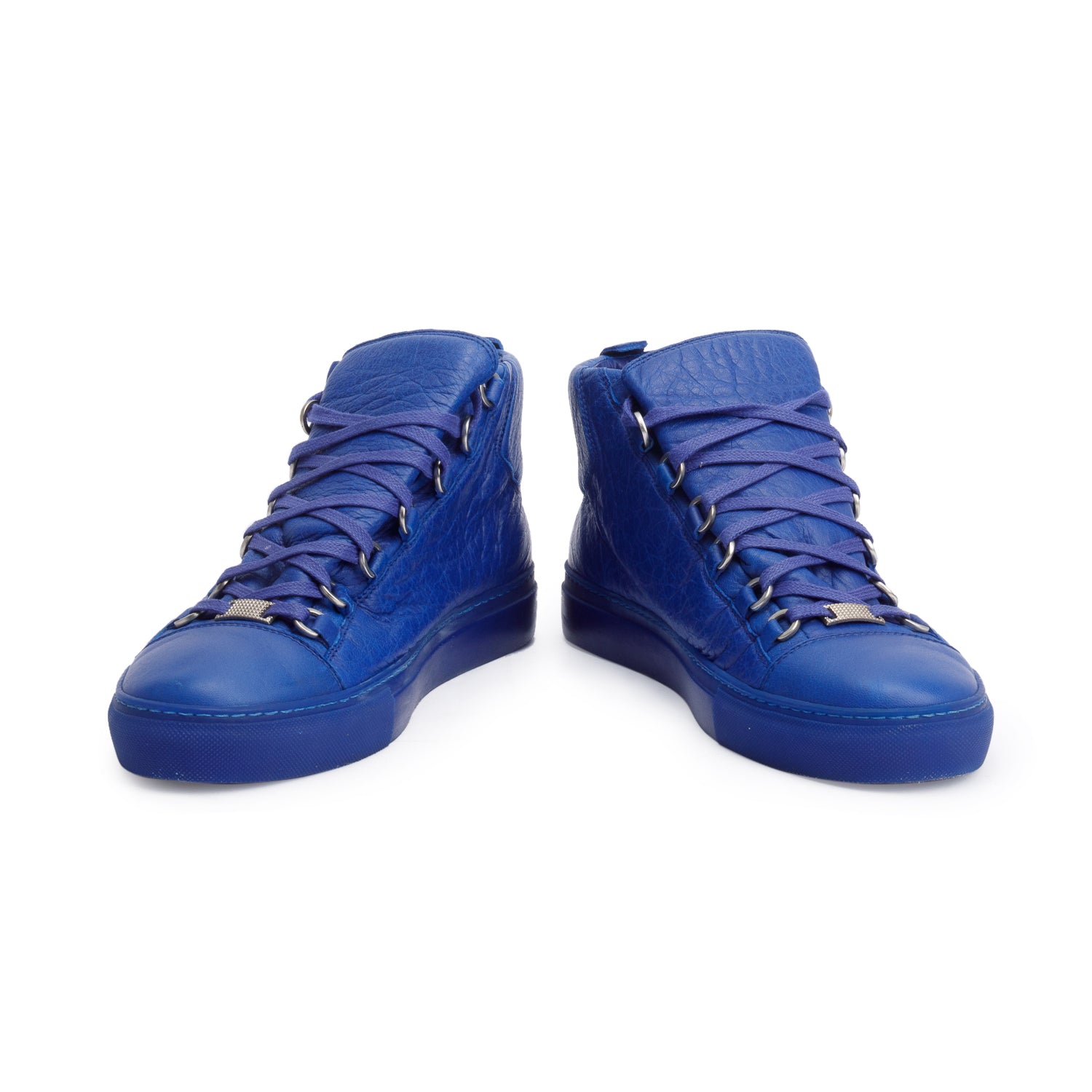 Balenciaga Blue Arena Leather Sneakers, Size 40 w/ Box