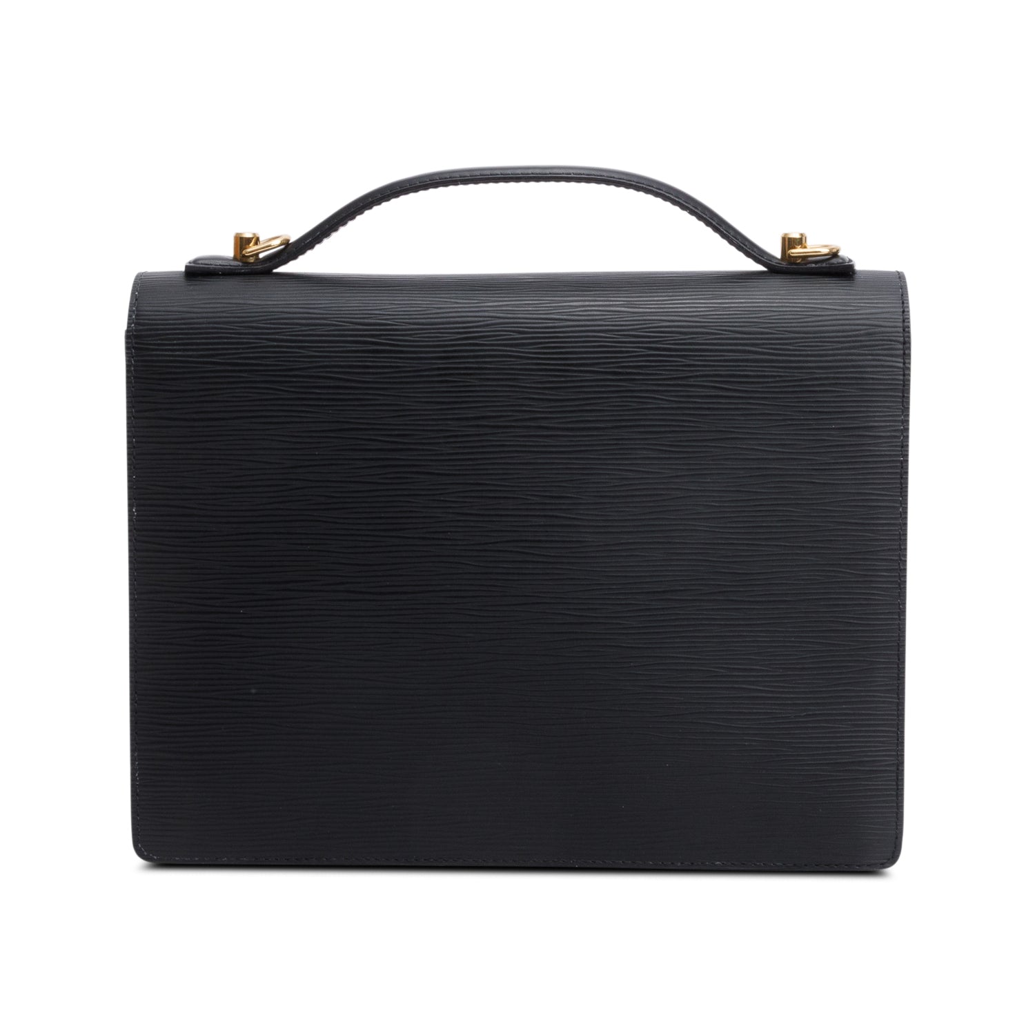 Louis Vuitton Black Epi Leather Monceau 28 w/ Strap & Box