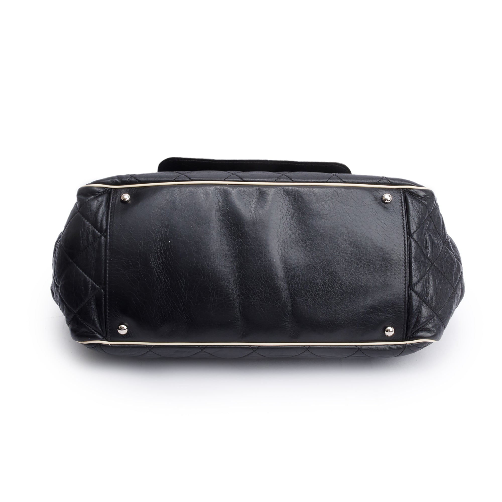 Chanel Black Quilted Calfskin Leather Medium East West Mademoiselle Accordion Reissue Flap Bag