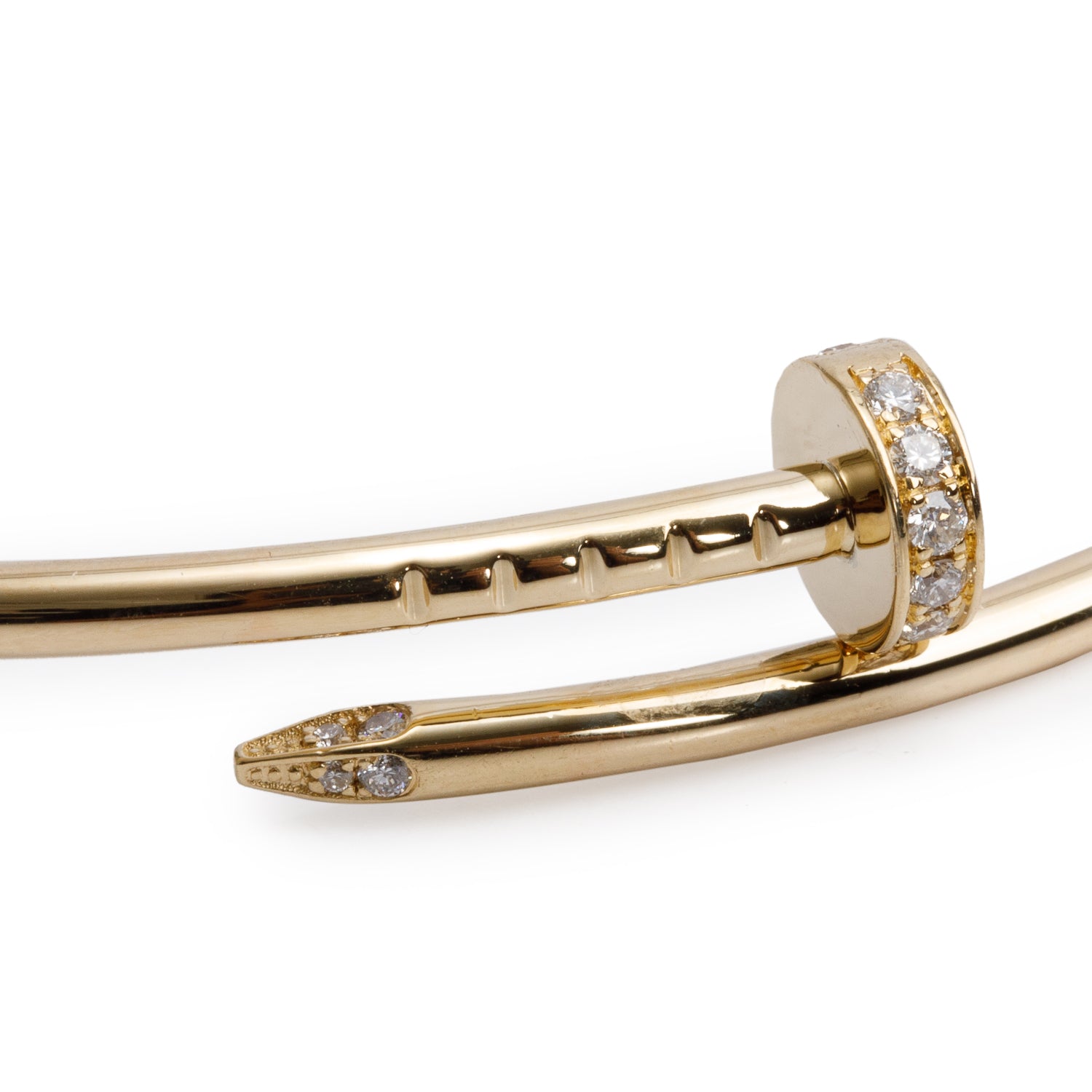 Cartier 18k Yellow Gold Juste Un Clou Diamond Bracelet, Small Model, Size 16