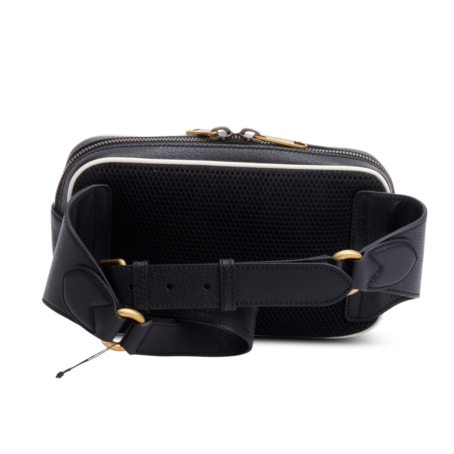 Gucci x Adidas Black Calfskin Leather Trefoil Logo Belt Bag