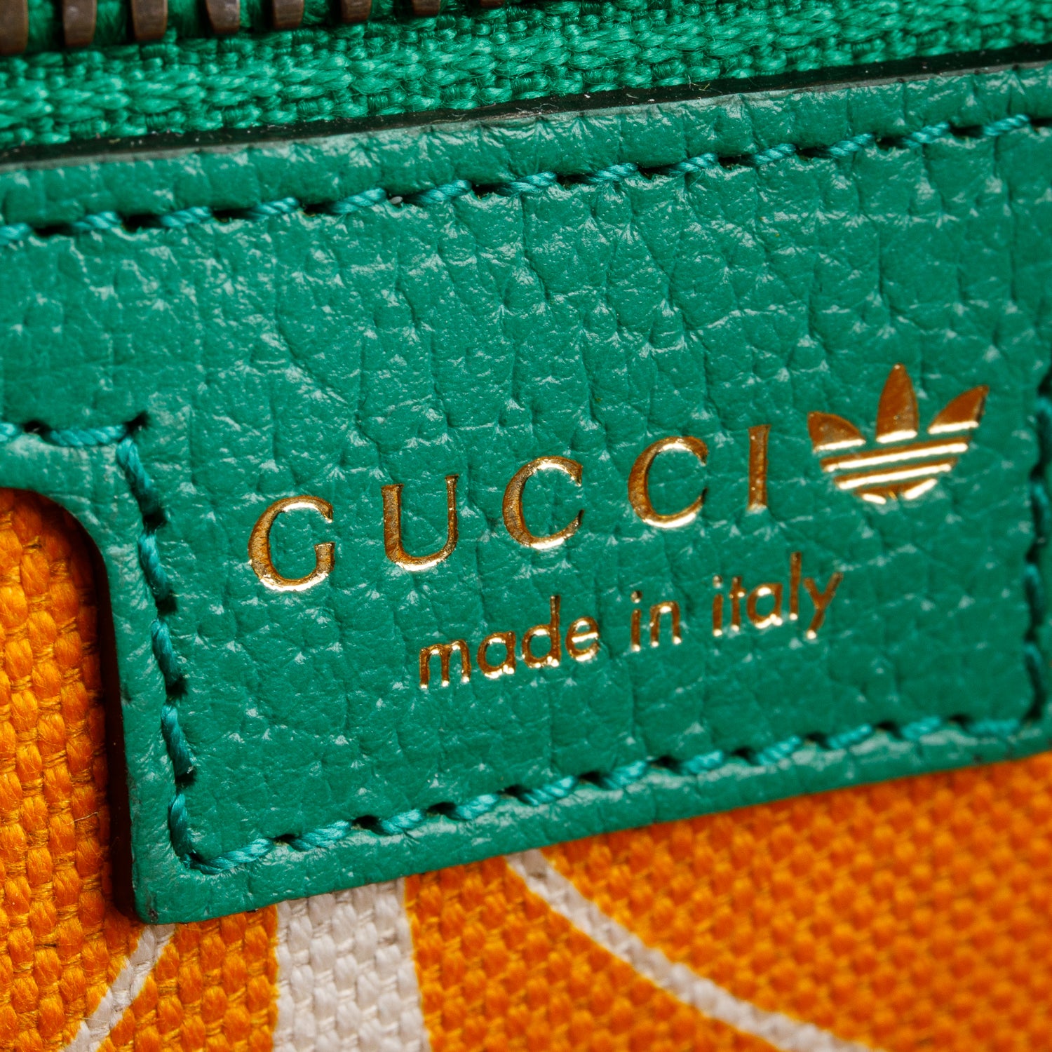 Gucci x Adidas Green Calfskin Leather Trefoil Logo Belt Bag