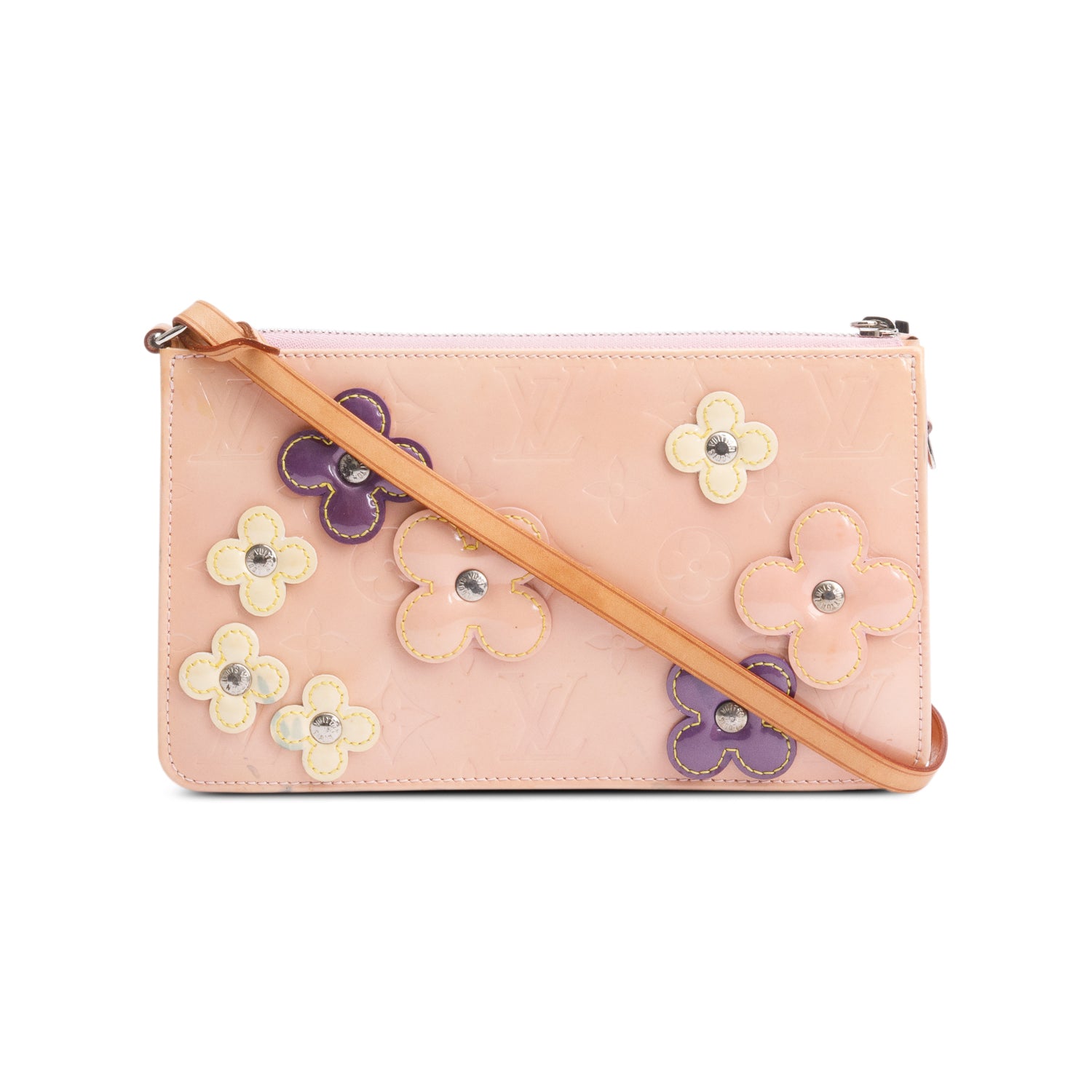 Louis Vuitton Pink Multicolor Monogram Vernis Leather Lexington Fleur Pochette