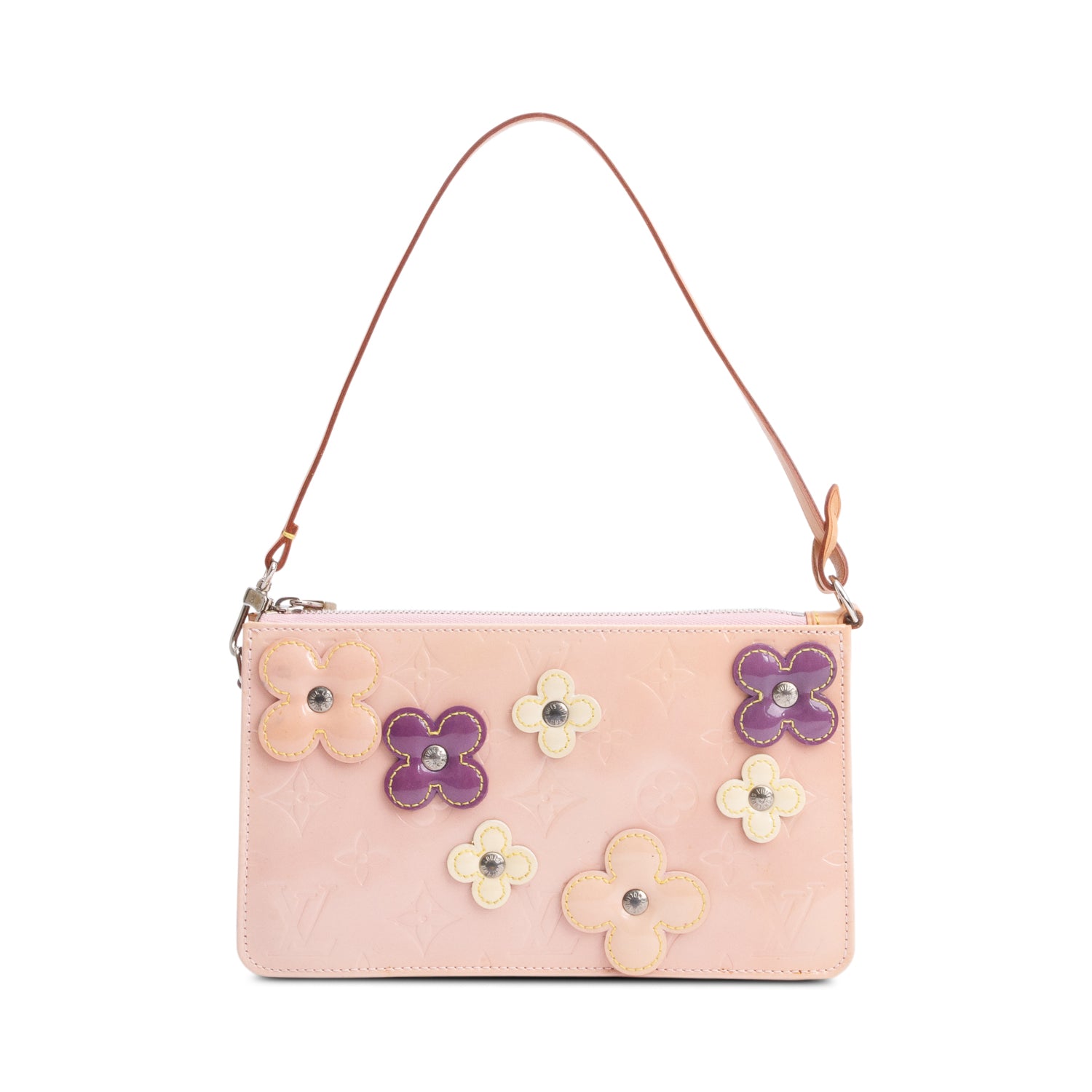 Louis Vuitton Pink Multicolor Monogram Vernis Leather Lexington Fleur Pochette