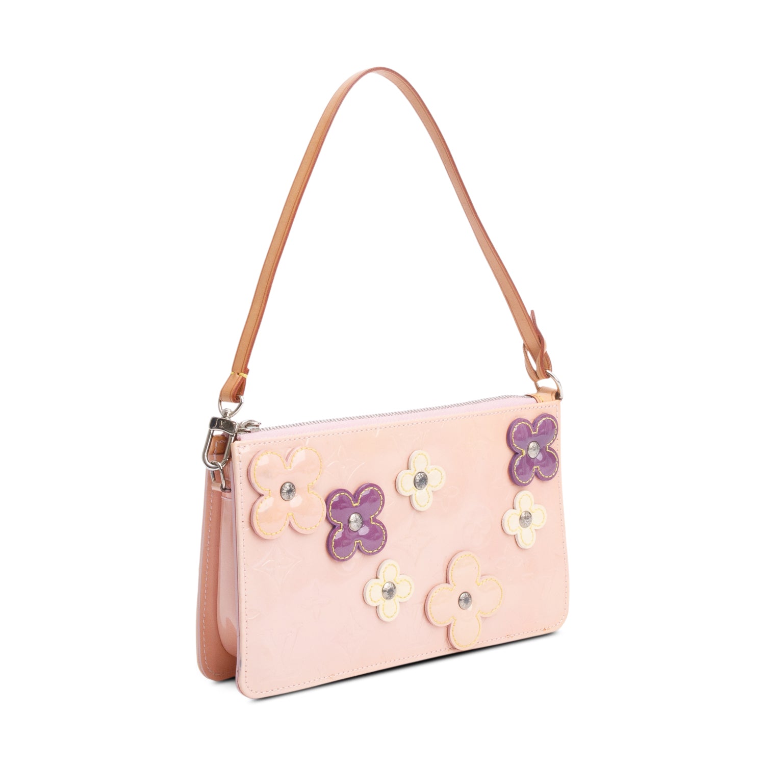 Louis Vuitton Pink Multicolor Monogram Vernis Leather Lexington Fleur Pochette