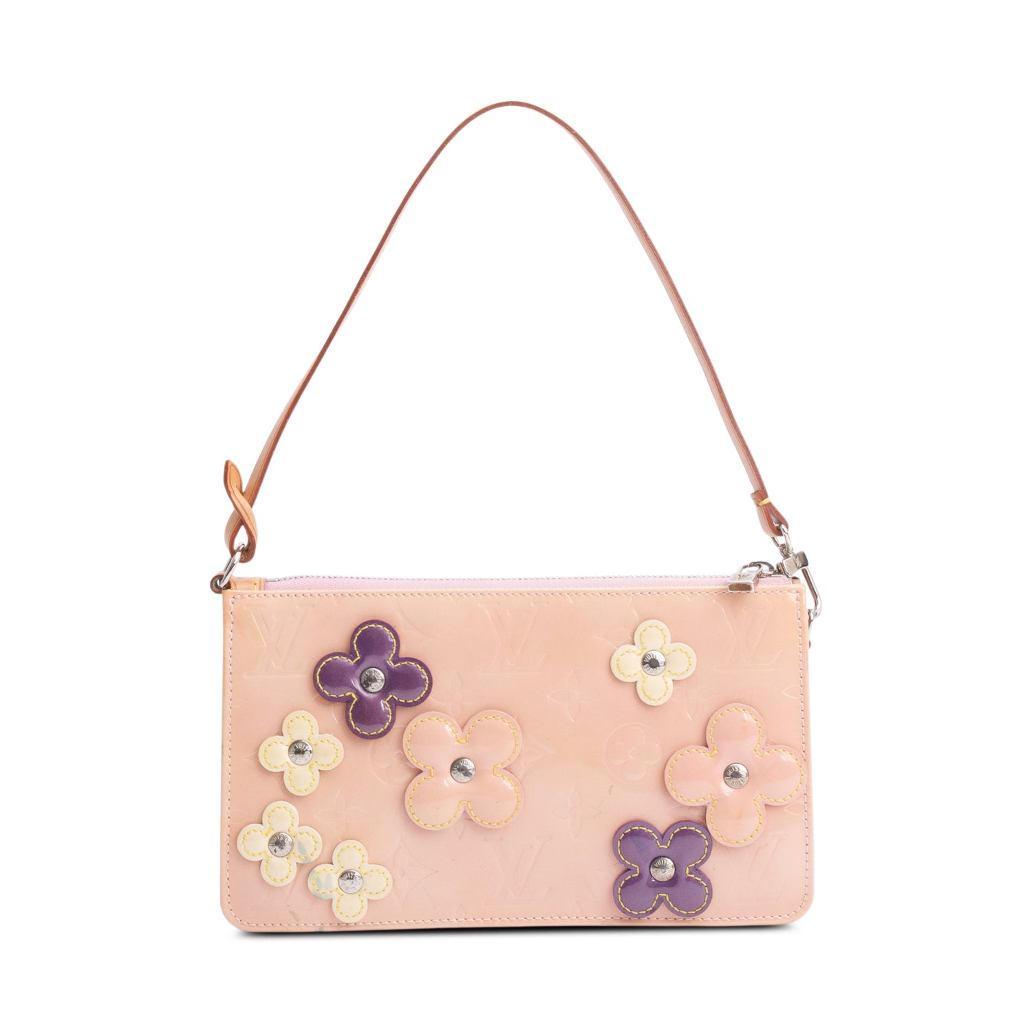Louis Vuitton Pink Multicolor Monogram Vernis Leather Lexington Fleur Pochette