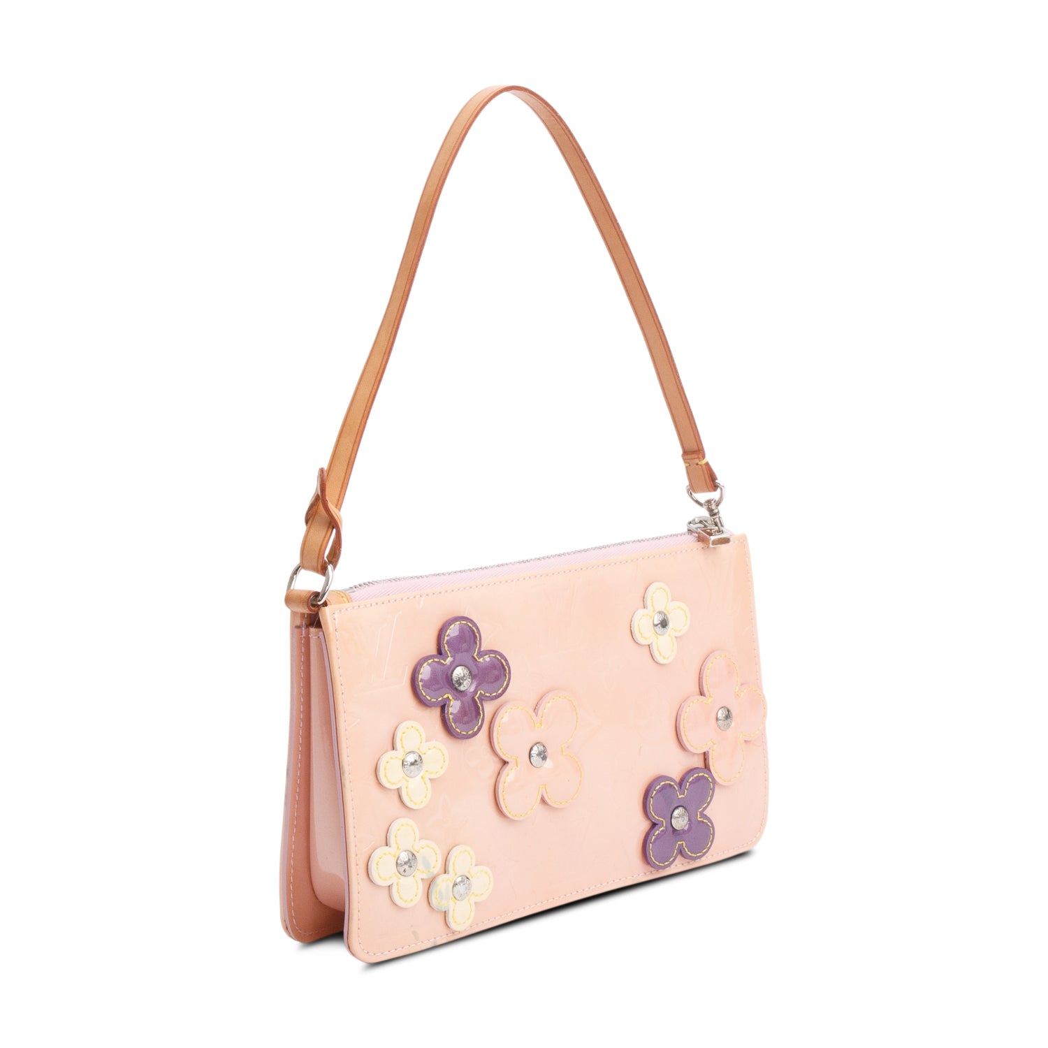 Louis Vuitton Pink Multicolor Monogram Vernis Leather Lexington Fleur Pochette