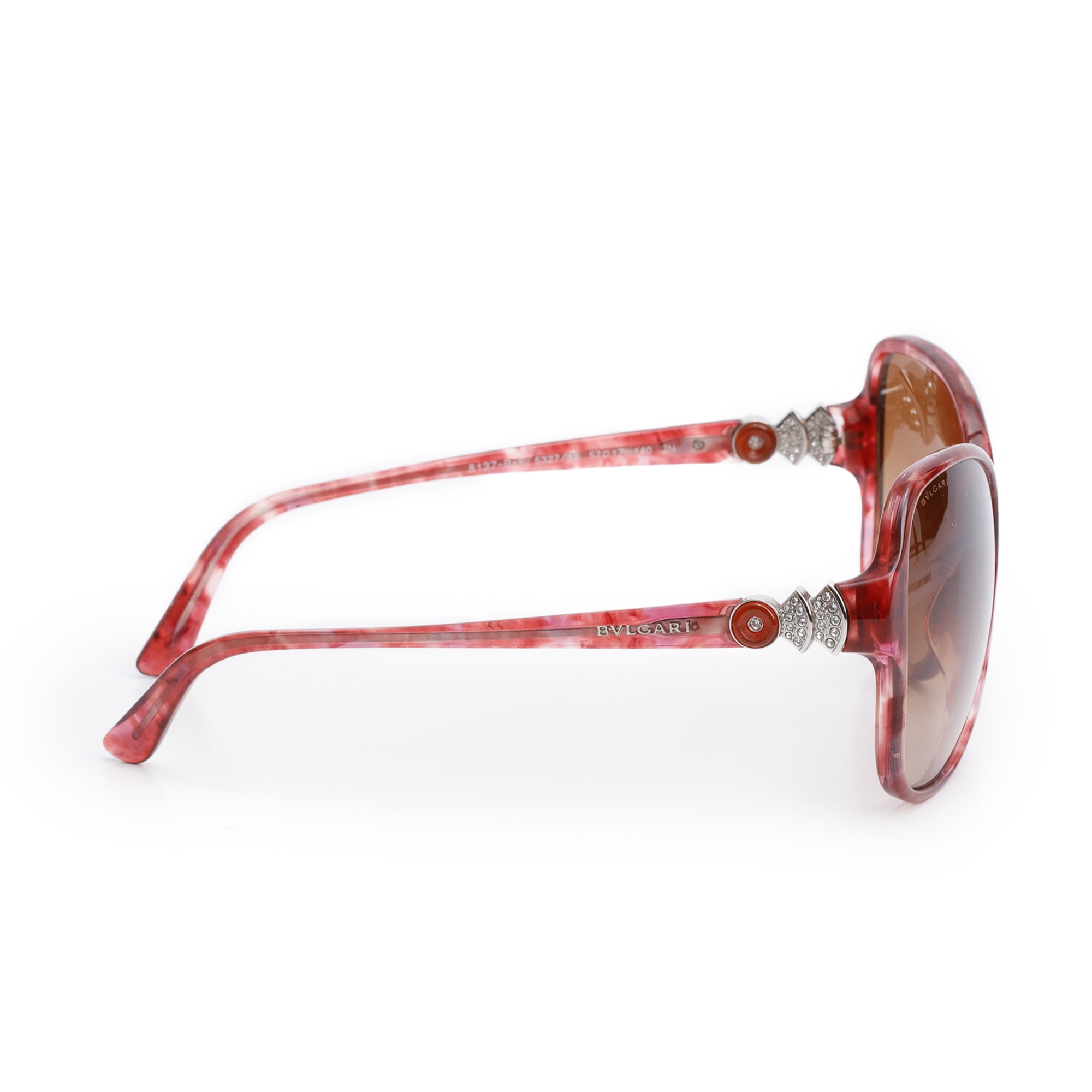 BVLGARI Burgundy Acetate 8137-B-F Crystal Divas Dream Sunglasses w/ Case