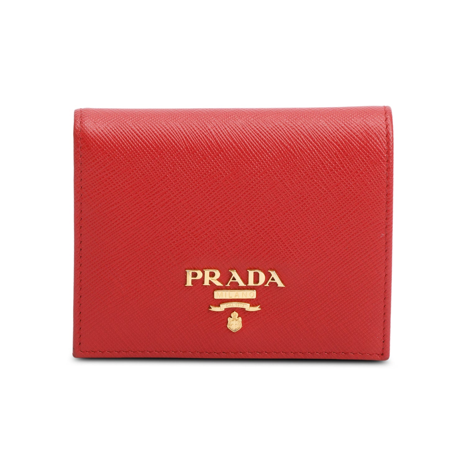 Prada Red Saffiano Leather Small Wallet