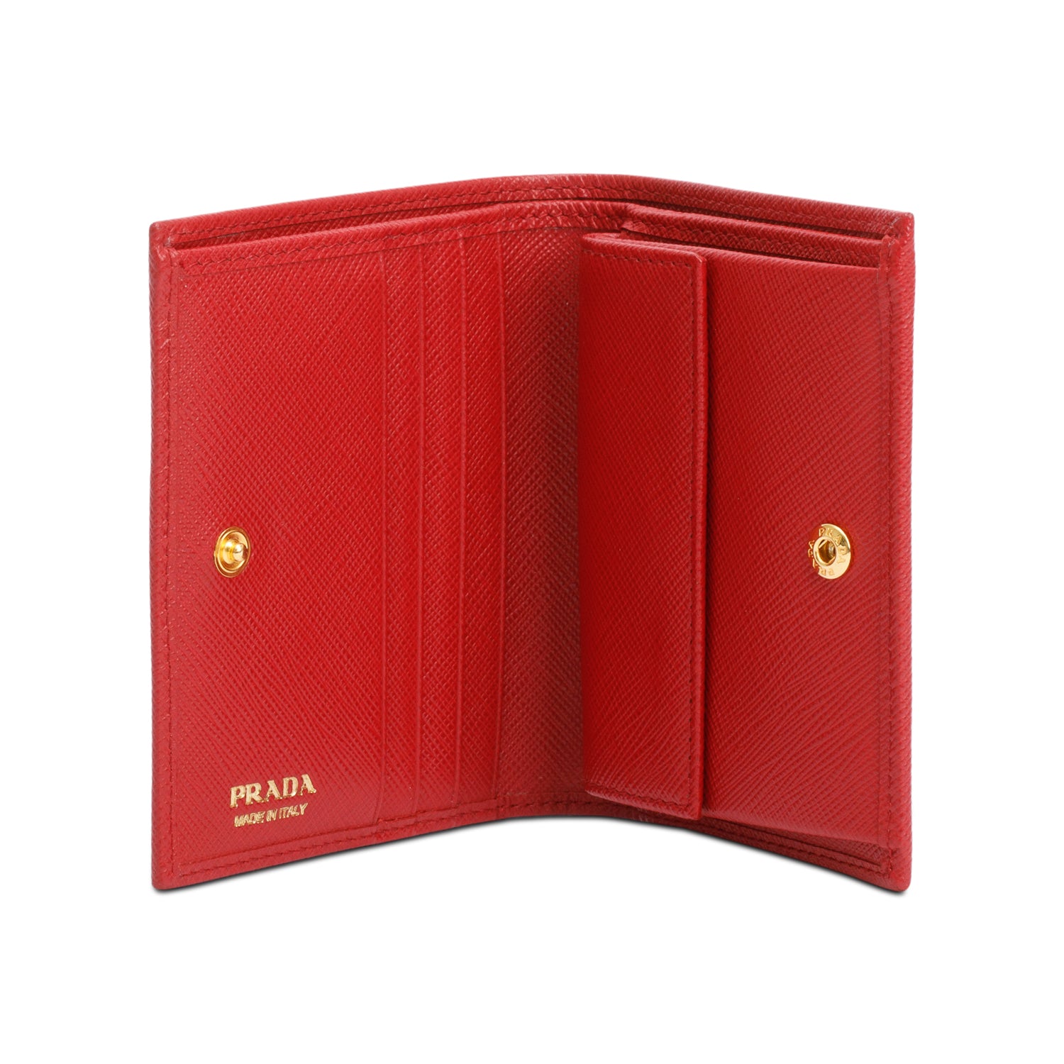 Prada Red Saffiano Leather Small Wallet