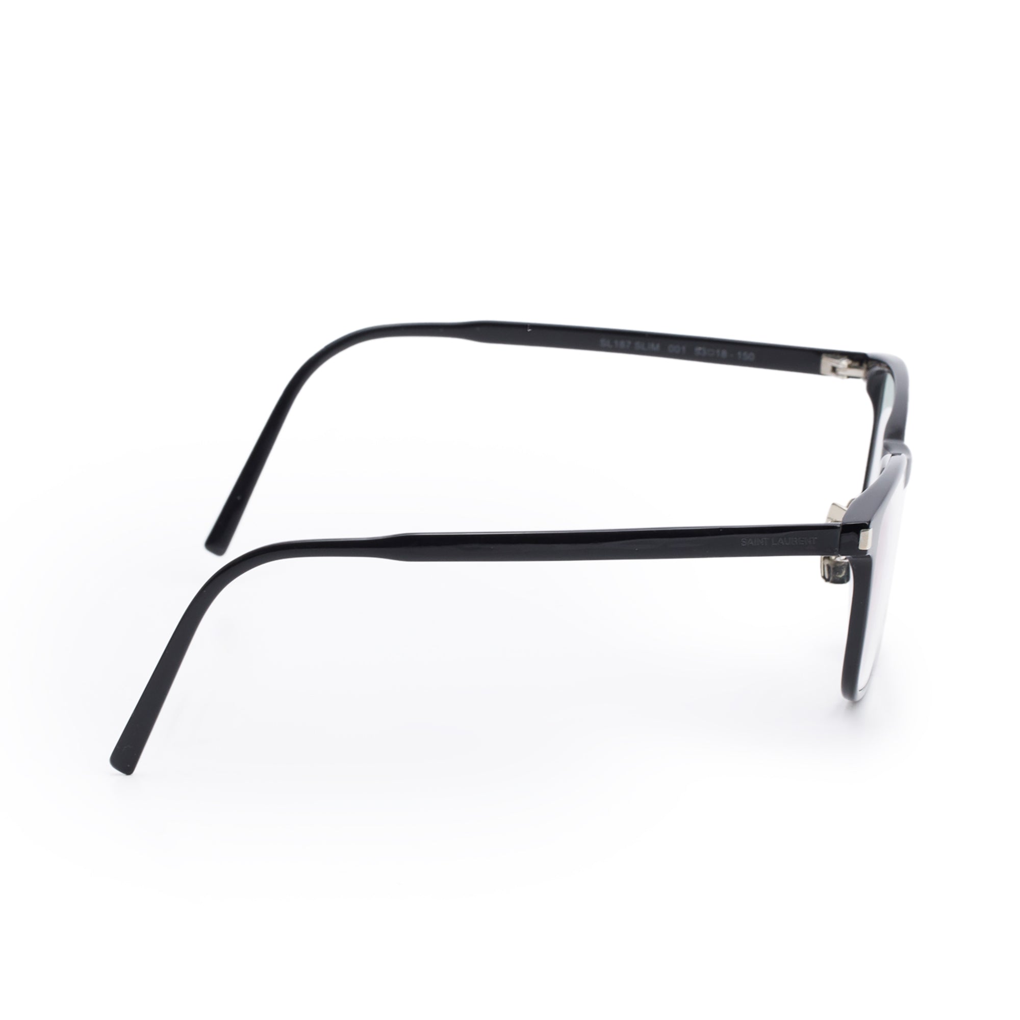 Saint Laurent Black Metal SL 187 Slim Eyeglasses w/ Case