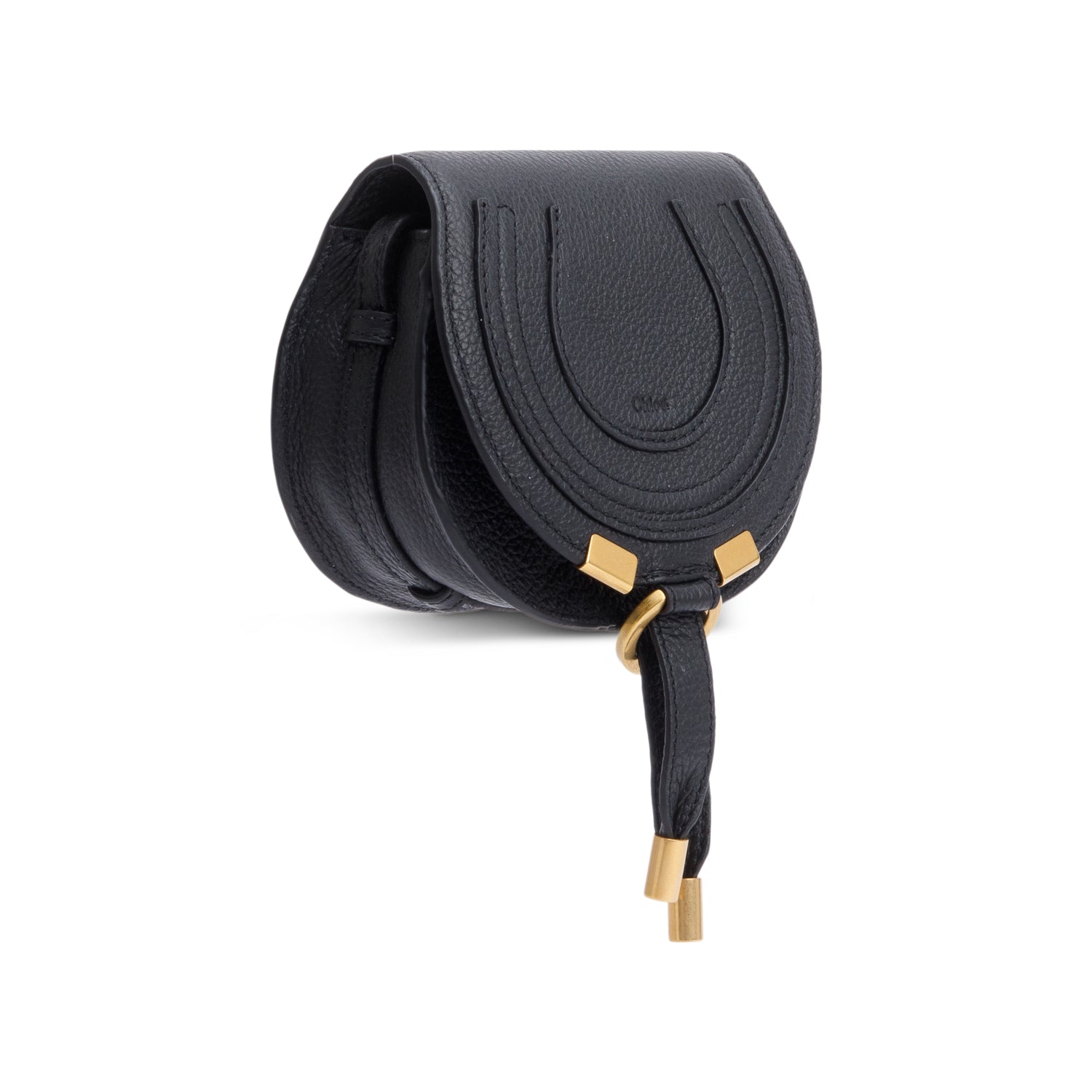 Chloe Black Calfskin Leather Nano Marcie Crossbody Bag w/ Authenticity Card