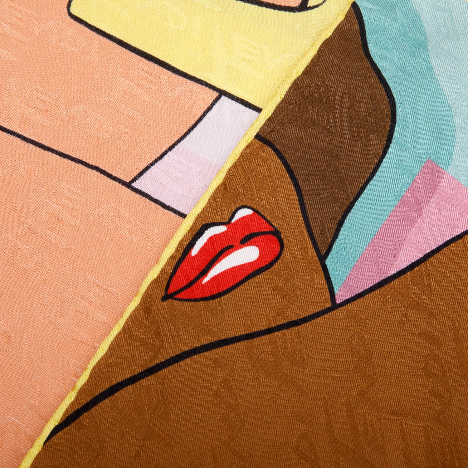 Fendi Multicolor Print Silk Foulard 90 w/ Box