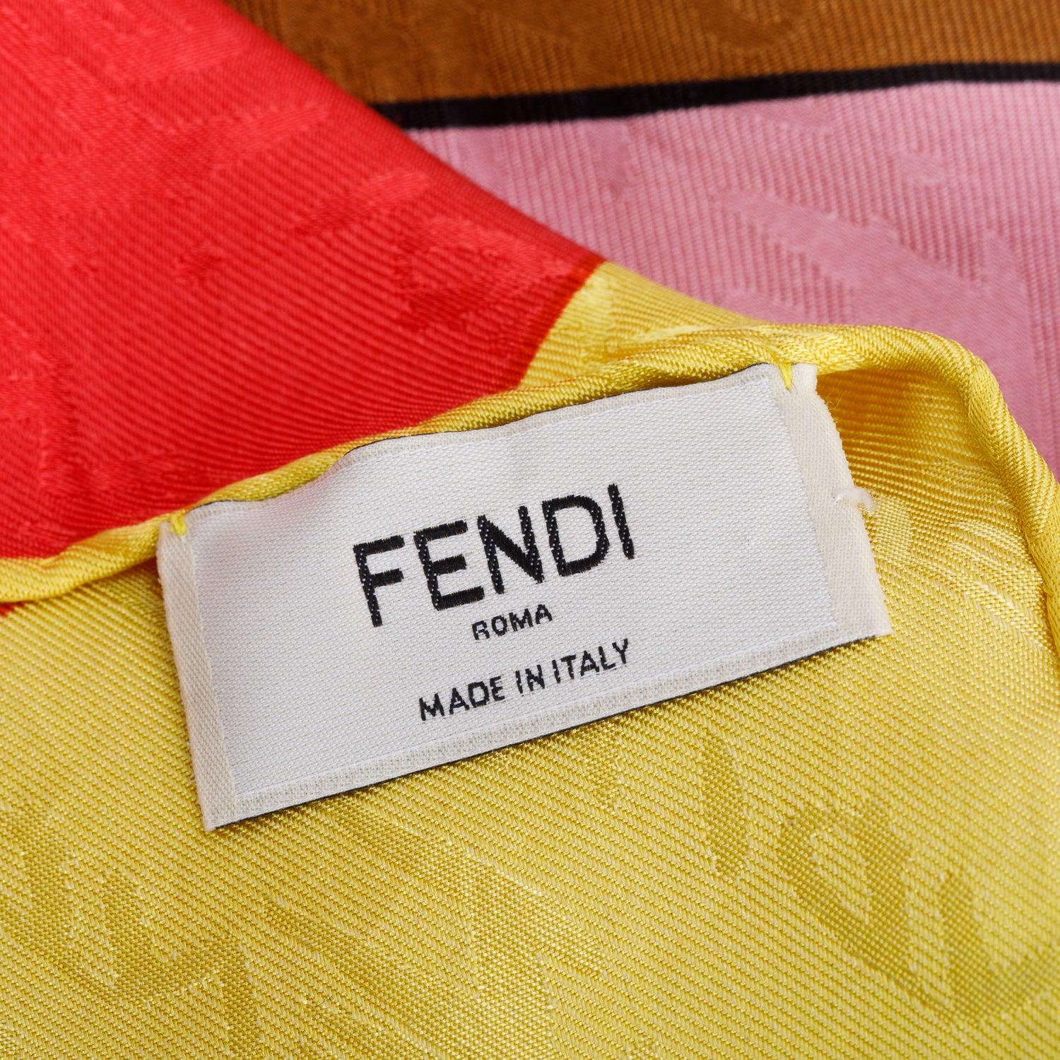 Fendi Multicolor Print Silk Foulard 90 w/ Box