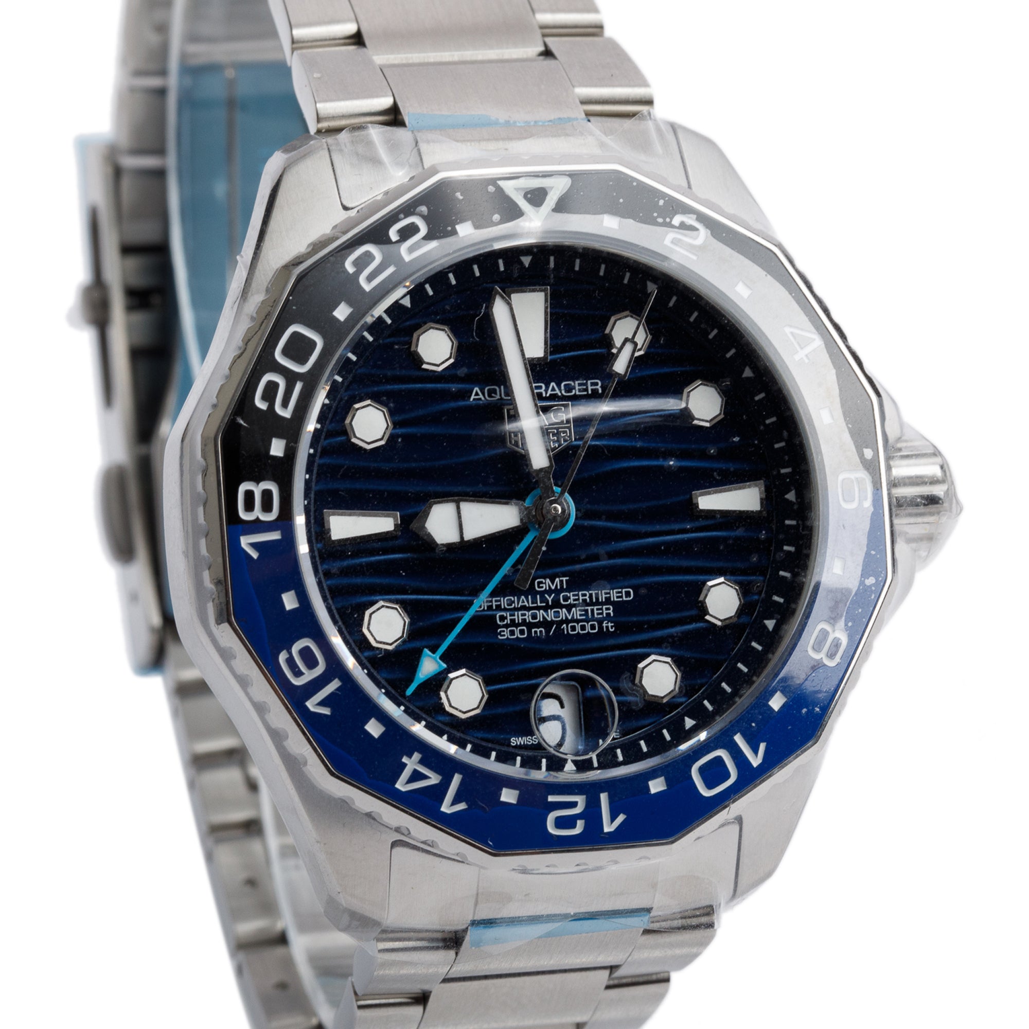 Tag Heuer Stainless Steel Aquaracer Professional 300M GMT 42 MM Automatic Watch WBP5114 w/ Box