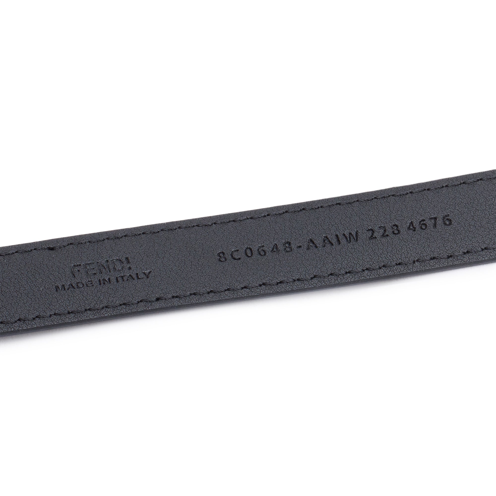 Fendi Black Calfskin Leather FF Buckle 20MM Belt 85 34 w/ Box