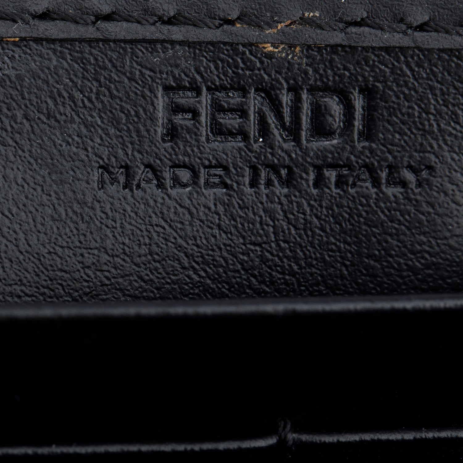 Fendi 2023 Black Leather FF Diamonds Continental Wallet on Chain