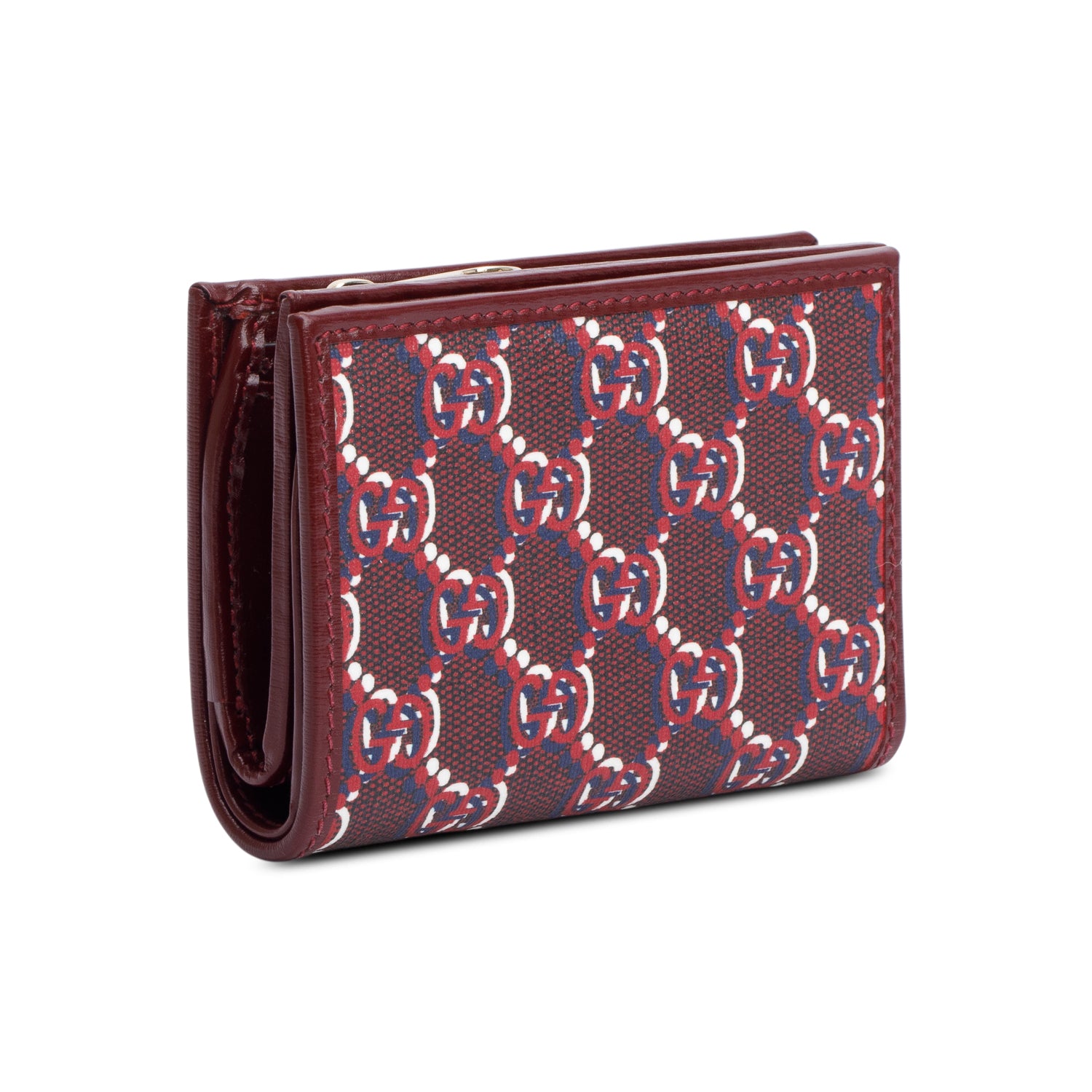 Gucci Burgundy GG Shadow Mini Zip Flap Wallet