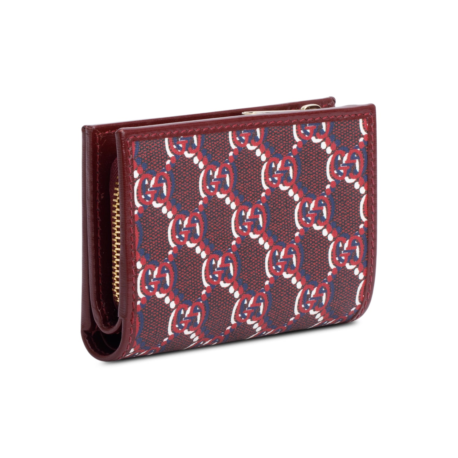 Gucci Burgundy GG Shadow Mini Zip Flap Wallet