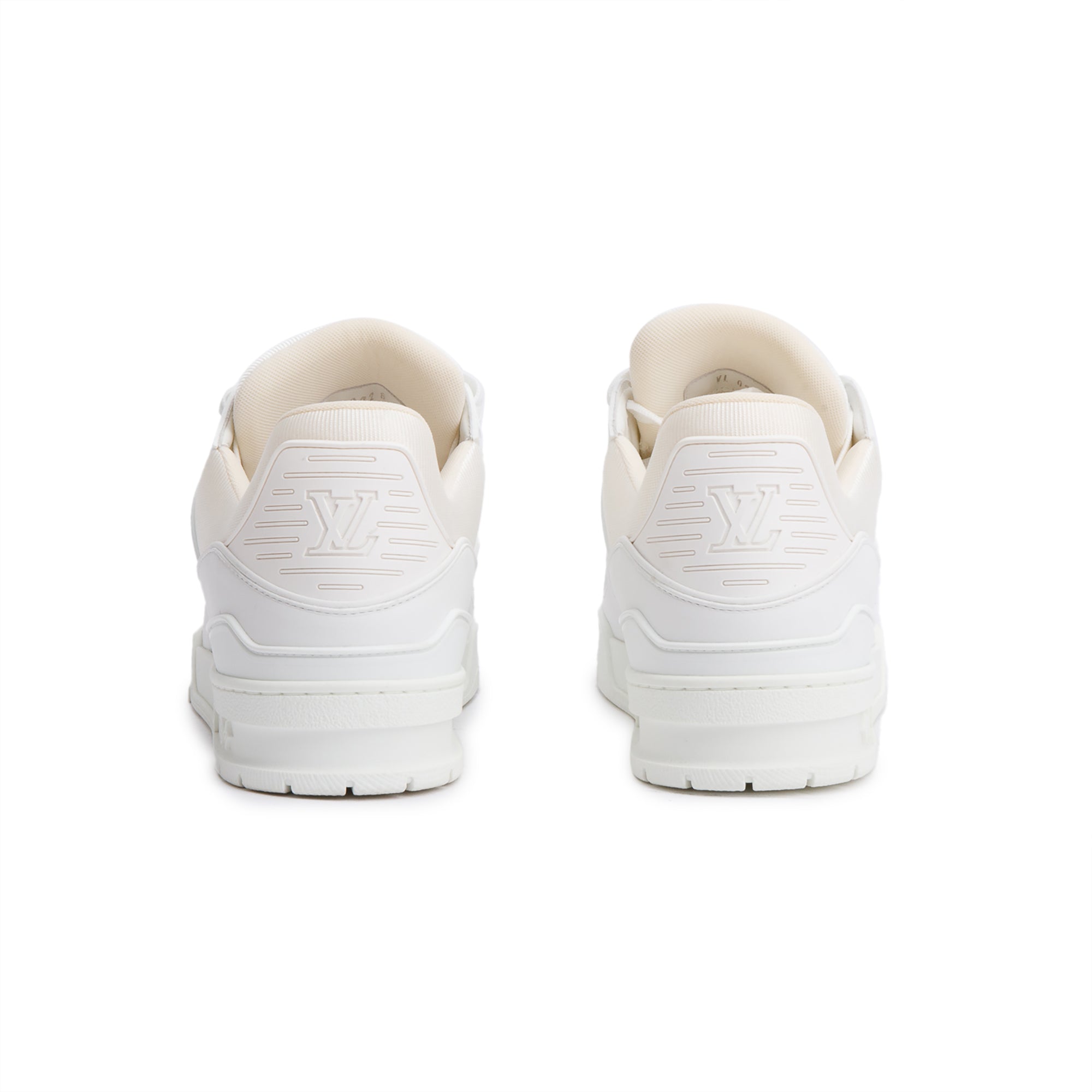 Louis Vuitton 2022 White Calfskin Leather Trainer Sneakers, Size 8