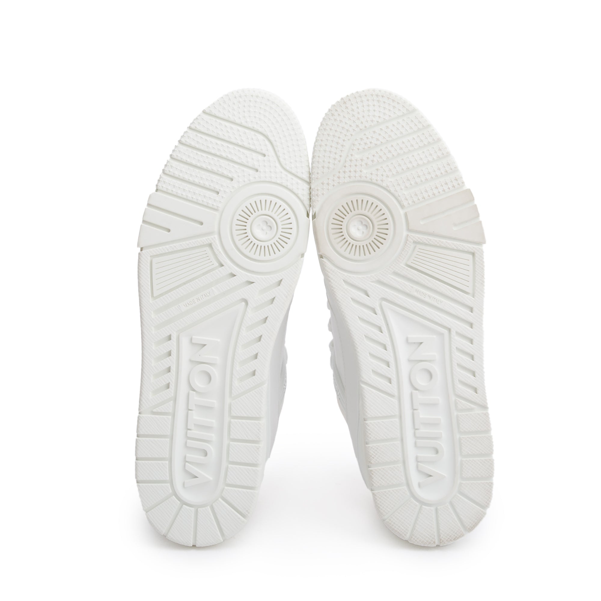 Louis Vuitton 2022 White Calfskin Leather Trainer Sneakers, Size 8