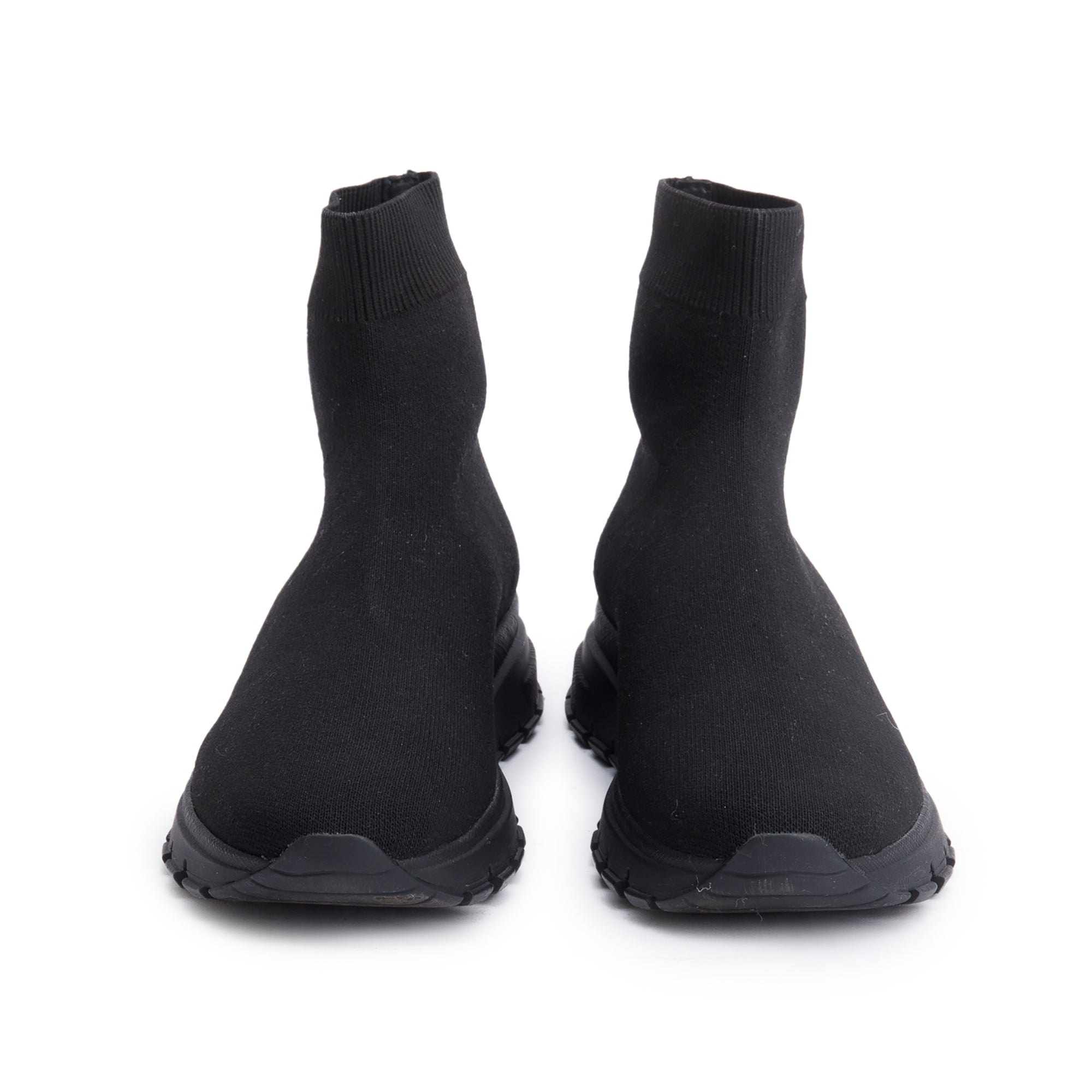 Prada Black Knit High-Top Sneakers, Size 35