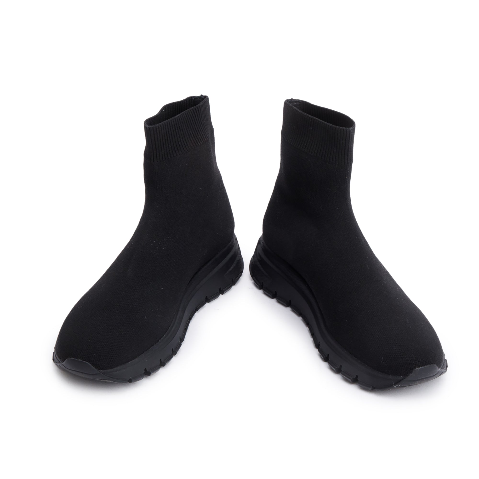 Prada Black Knit High-Top Sneakers, Size 35