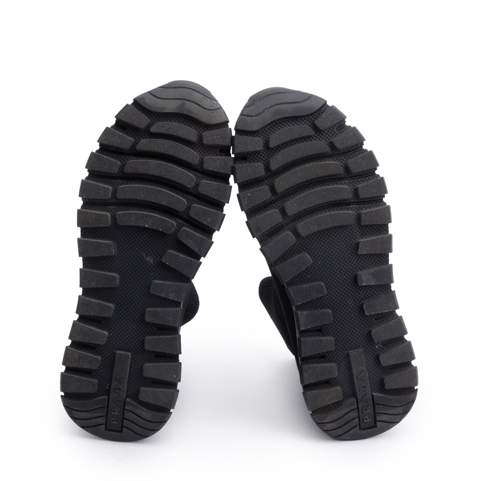 Prada Black Knit High-Top Sneakers, Size 35