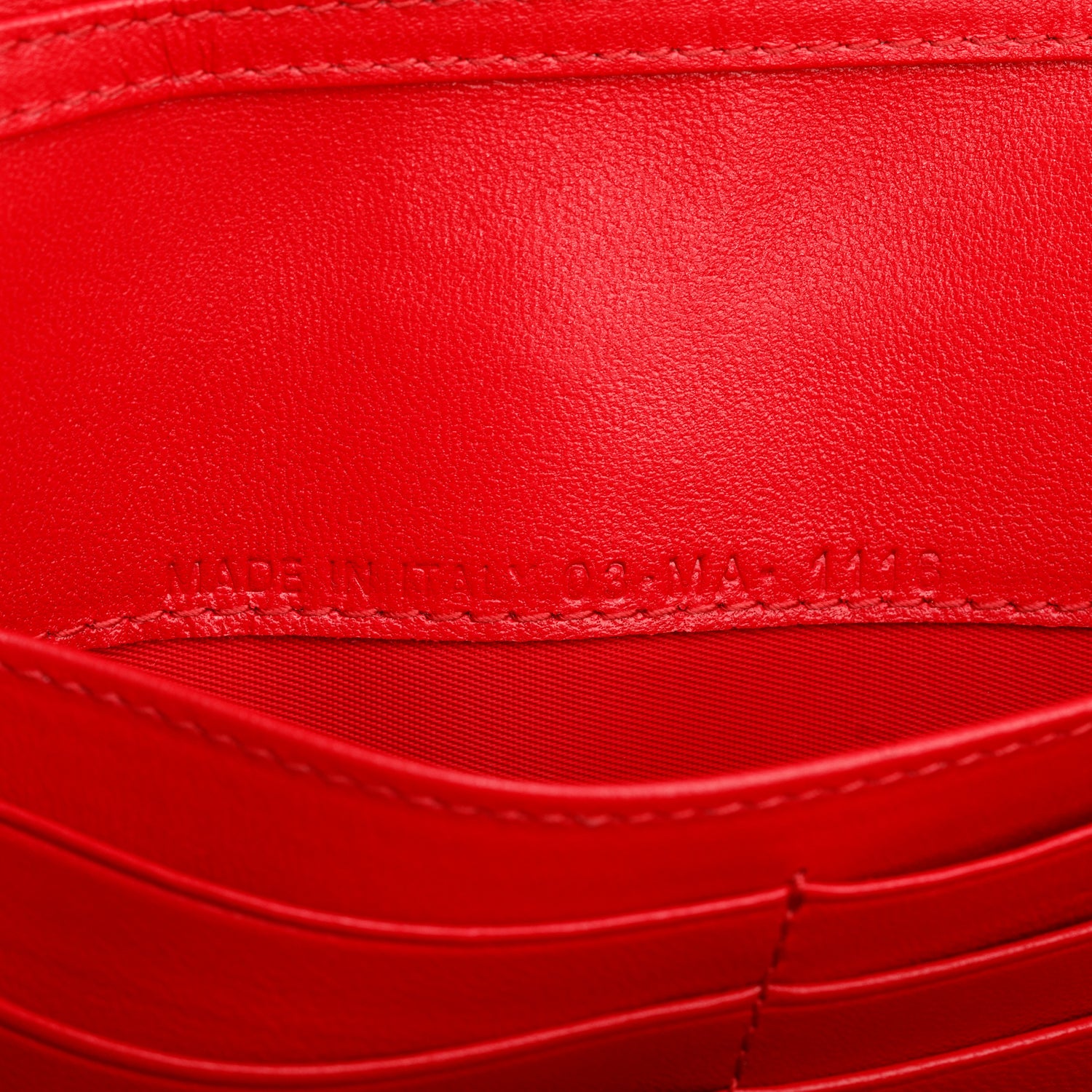 Christian Dior Red Grained Calfskin Leather Diorama Croisiere Wallet on Chain w/ Box