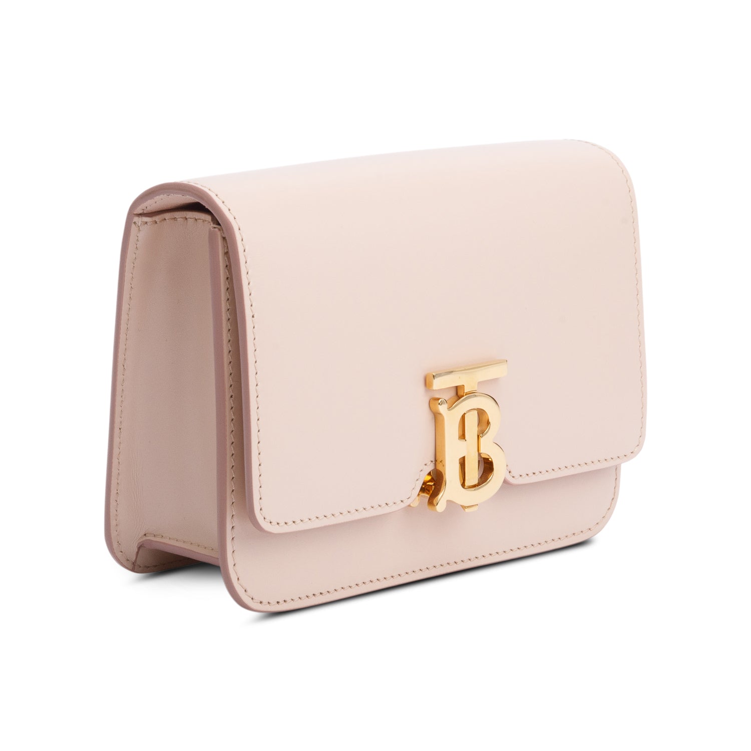 Burberry 2022 Pink Smooth Calfskin Leather Small TB Crossbody Bag w/ Receipt