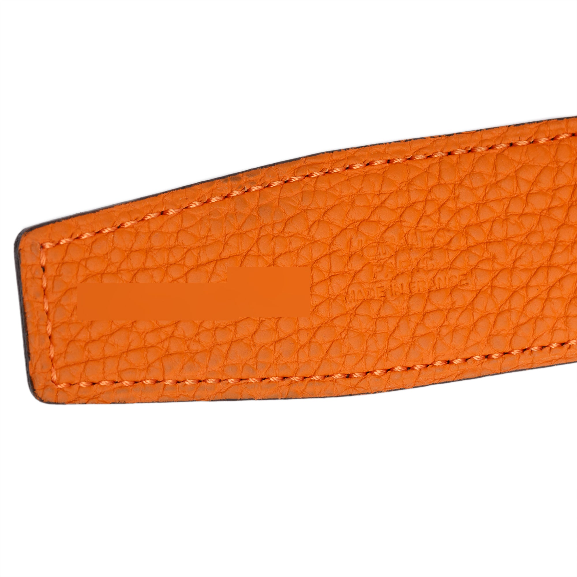 Hermes Noir/Orange Box Togo Leather Reversible 32 mm H Au Carre Belt Kit 90