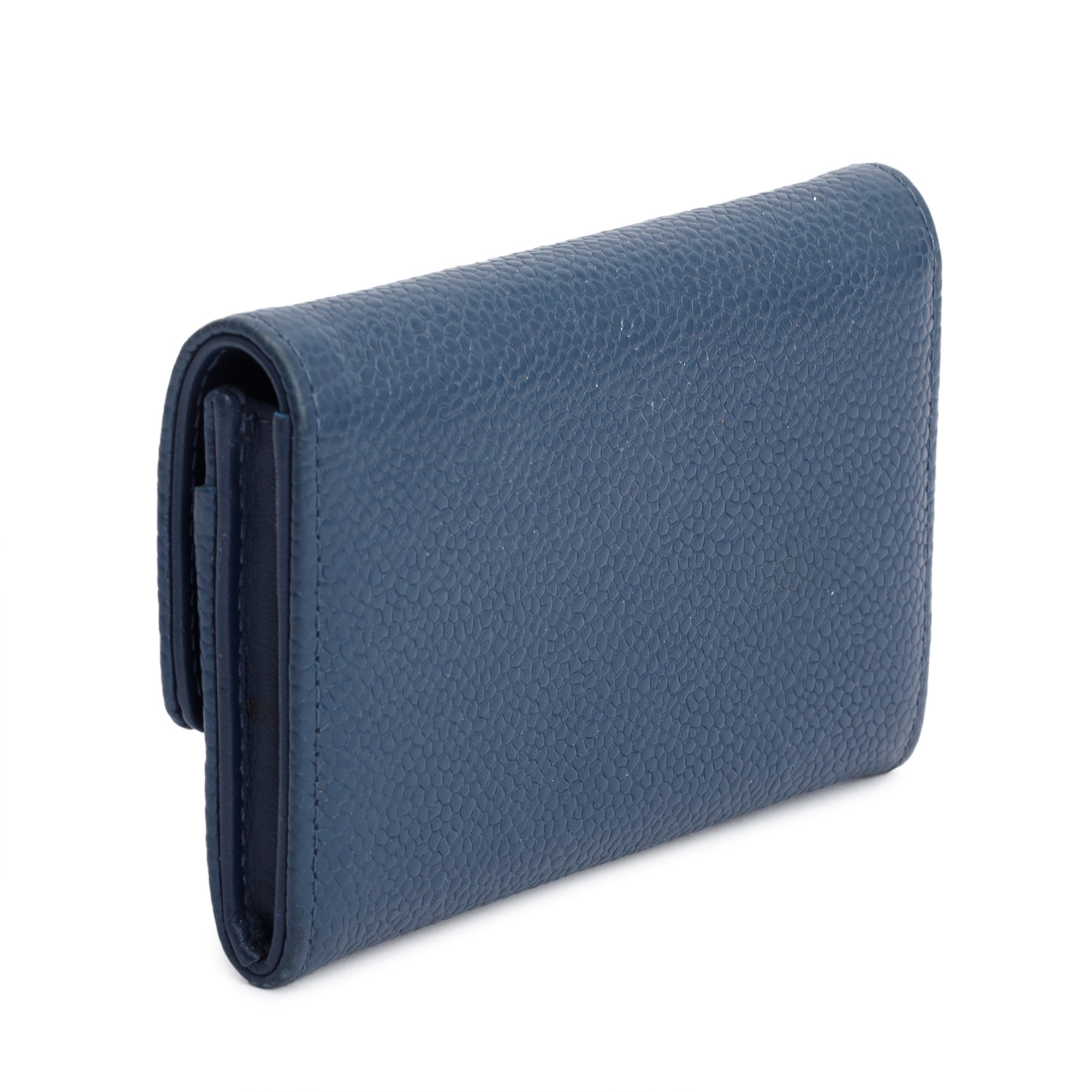 Chanel Navy Blue Caviar Leather Timeless CC Flap Card Holder